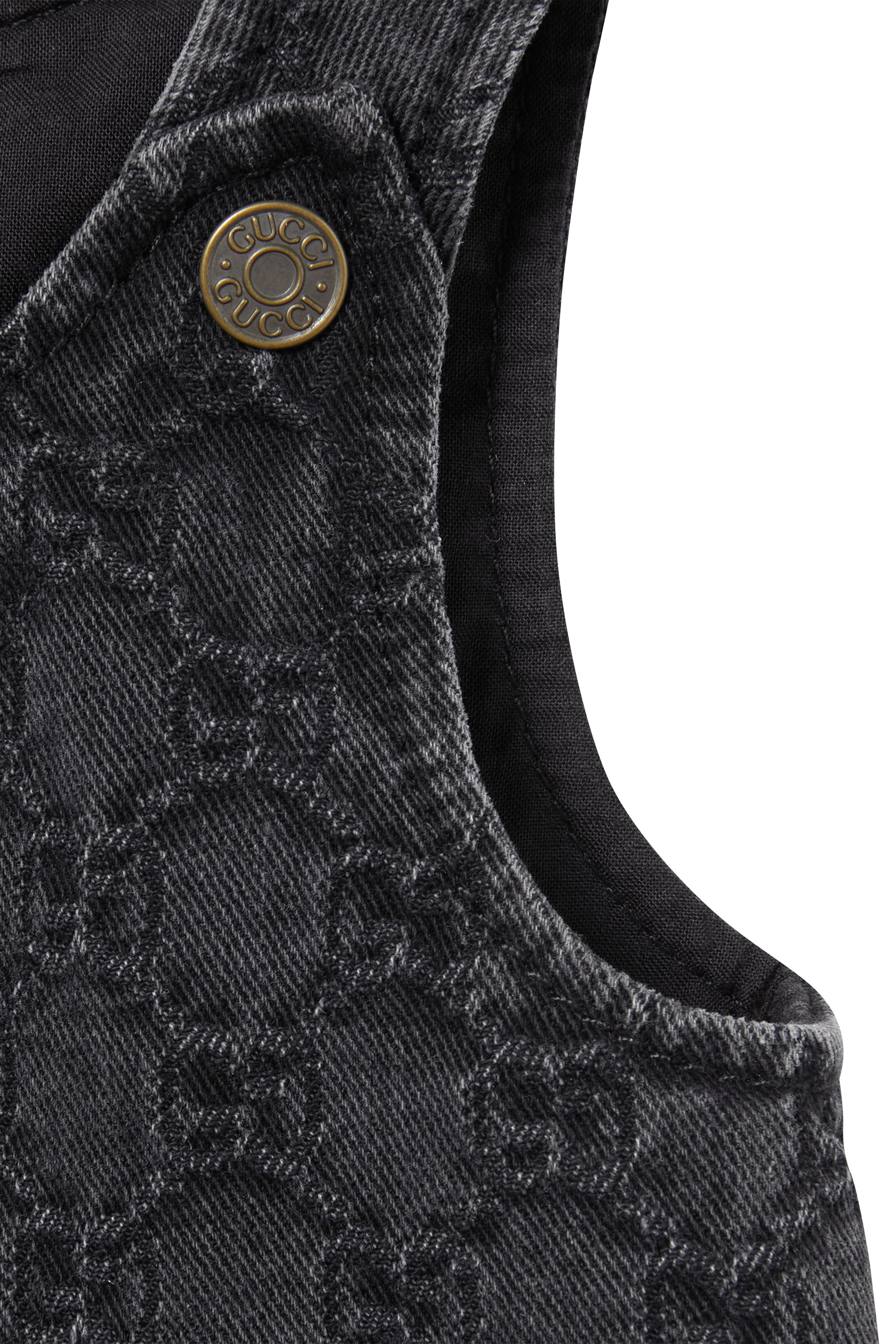 فستان دنيم جاكار بشعار حرفي الماركة