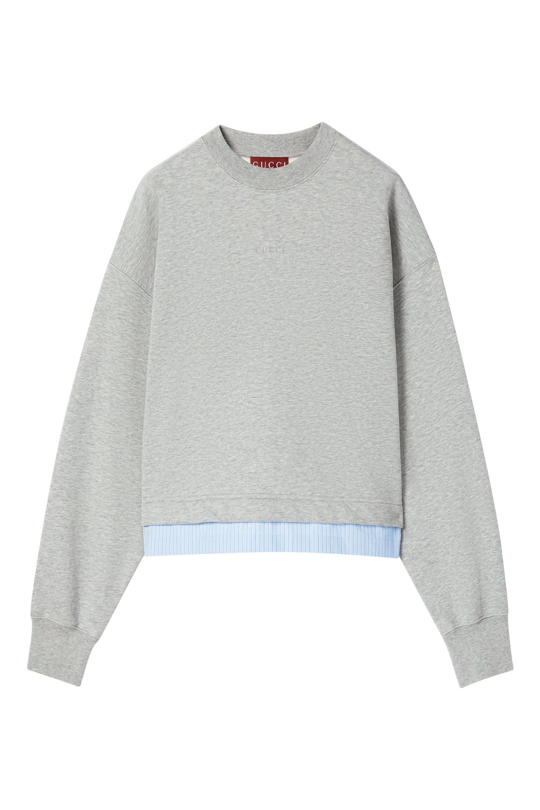 سويت شيرت مزين بحافة مخططة