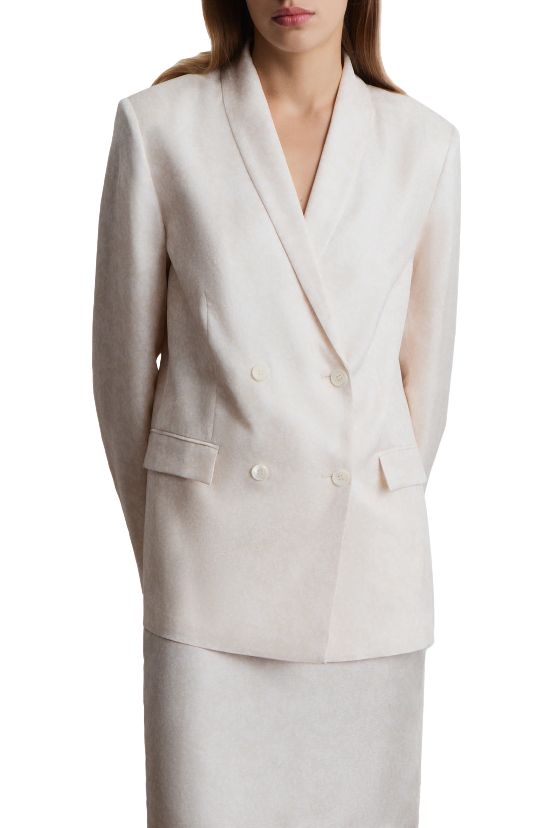 بليزر بصفي أزرار للإغلاق كتان