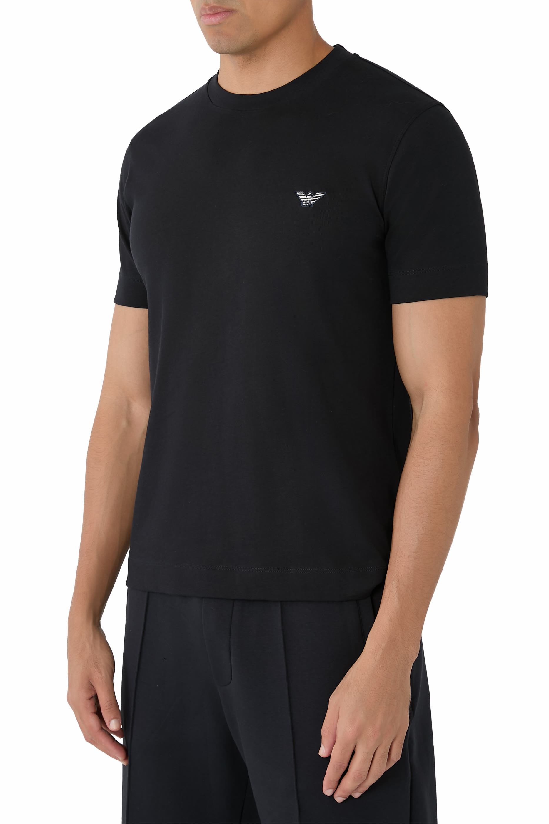 تيشيرت بشعار الماركة بحجم صغير قطن