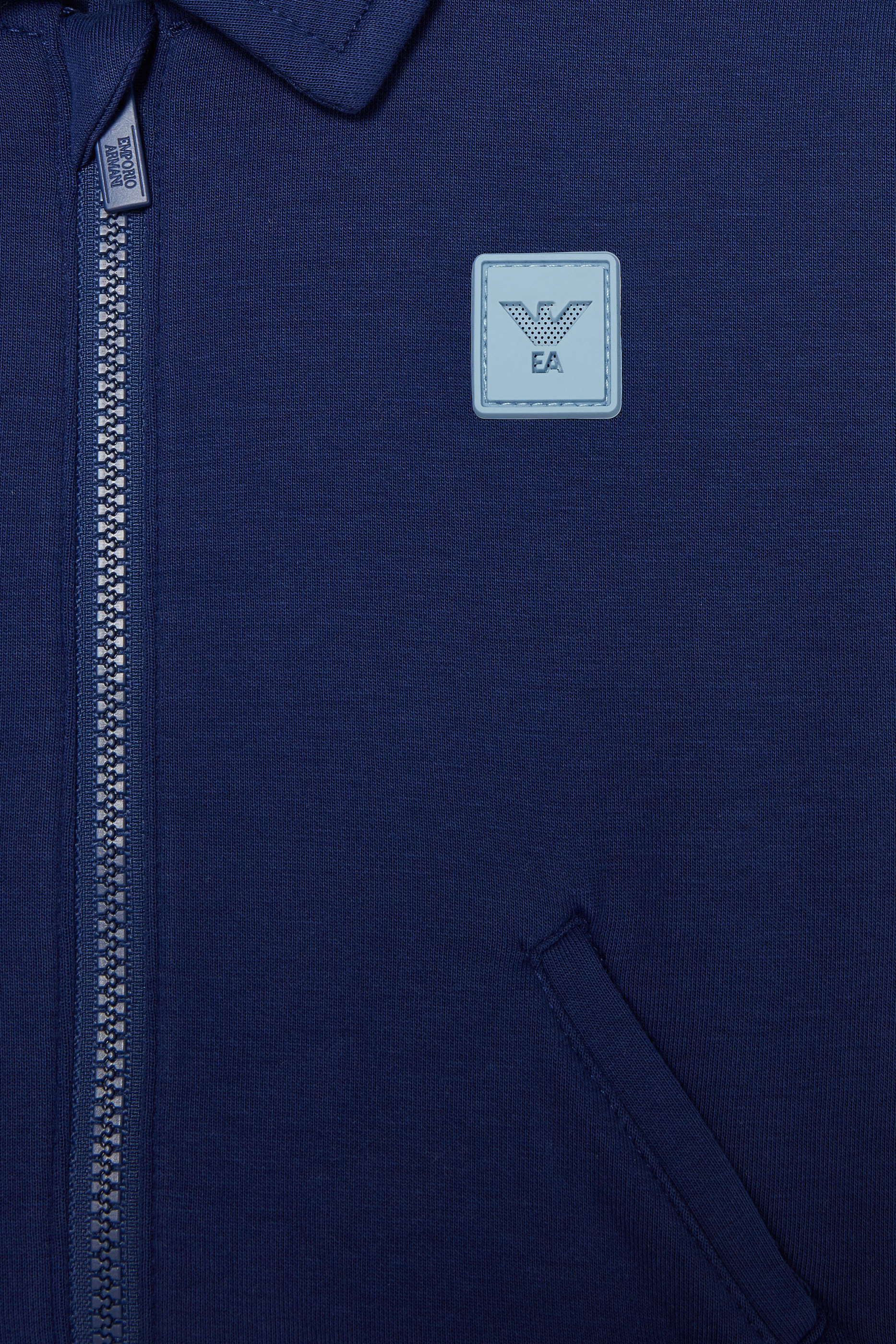 سويت شيرت بسحّاب ورقعة شعار الماركة للأطفال 