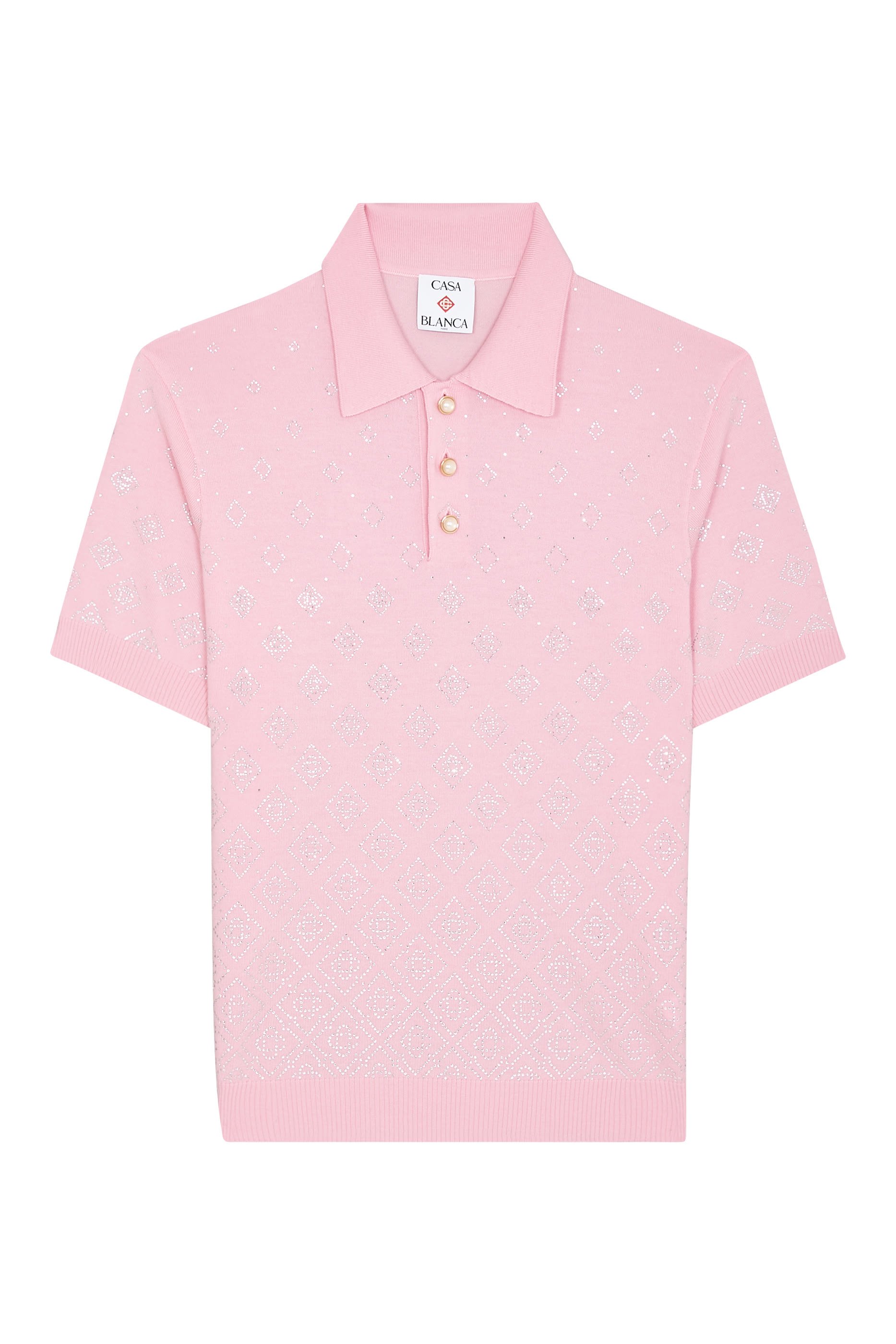 قميص بولو مزين بكريستال
