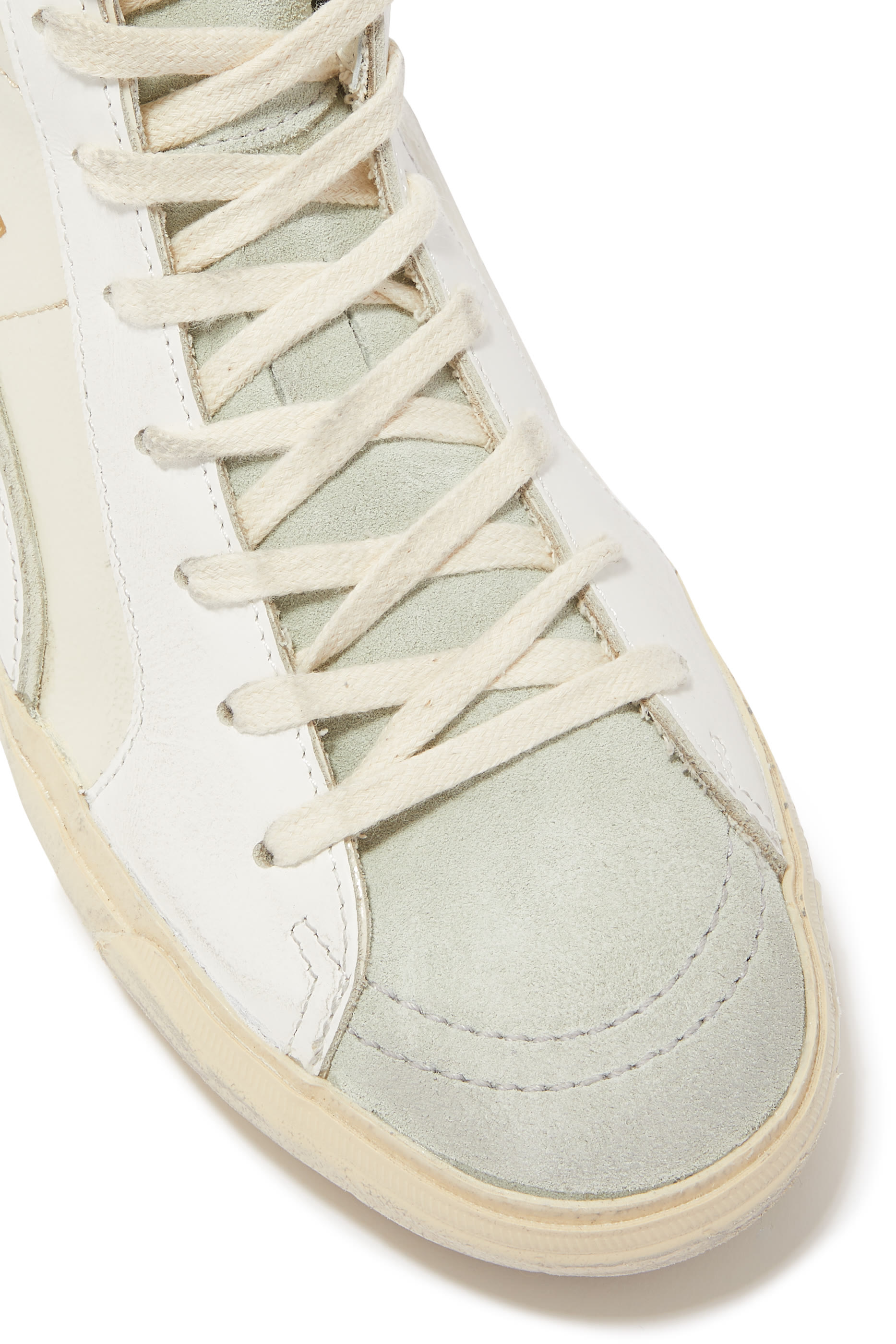 Slide Leather High-Top Sneakers