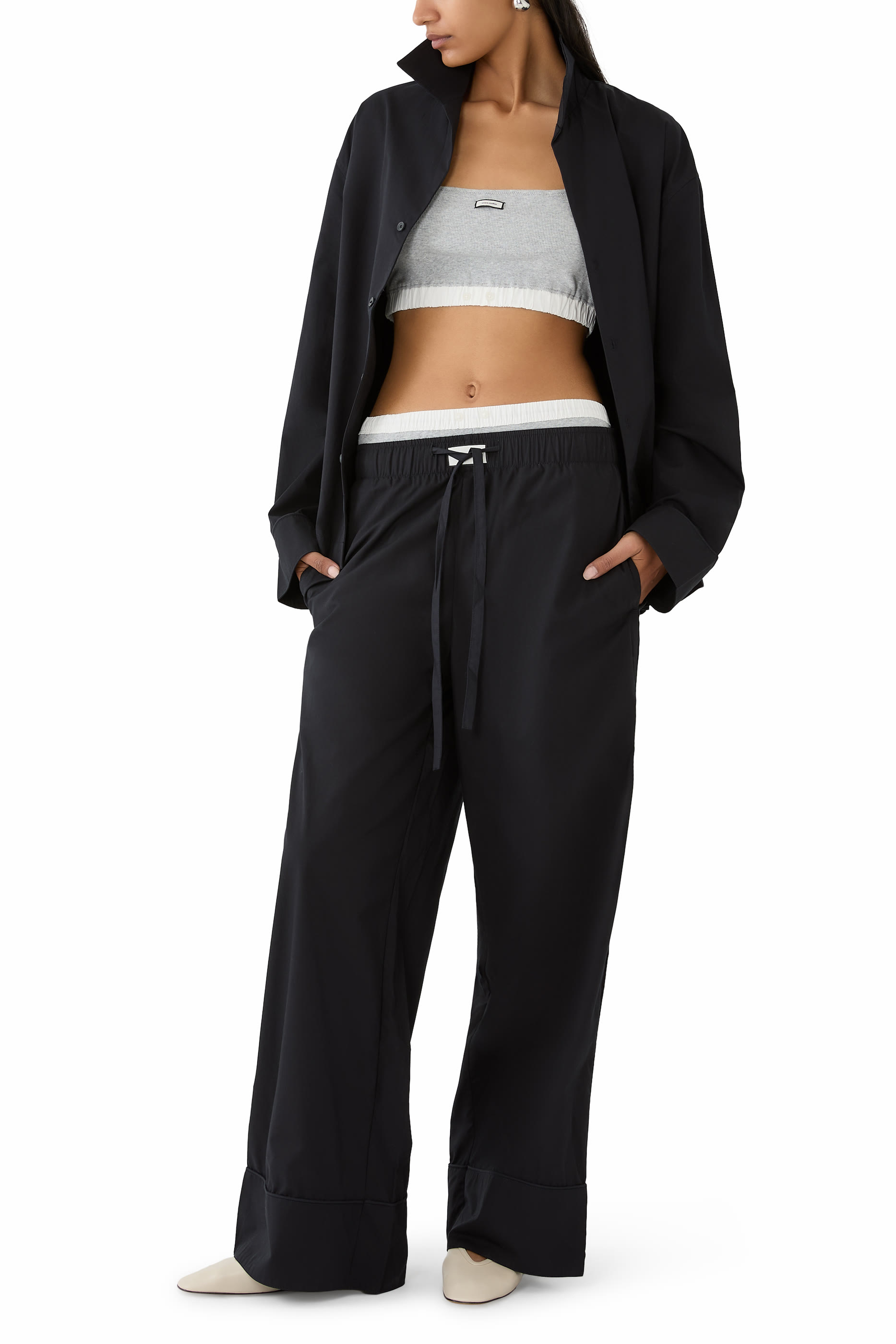 قميص بيجامة بأكمام طويلة