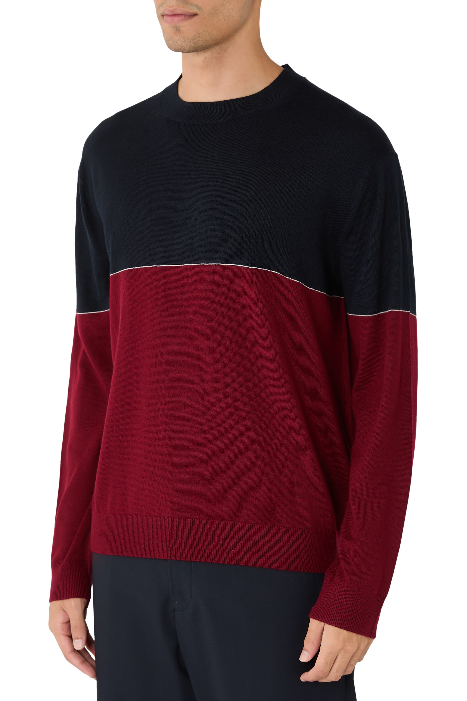 Round Neck Color Block Sweater