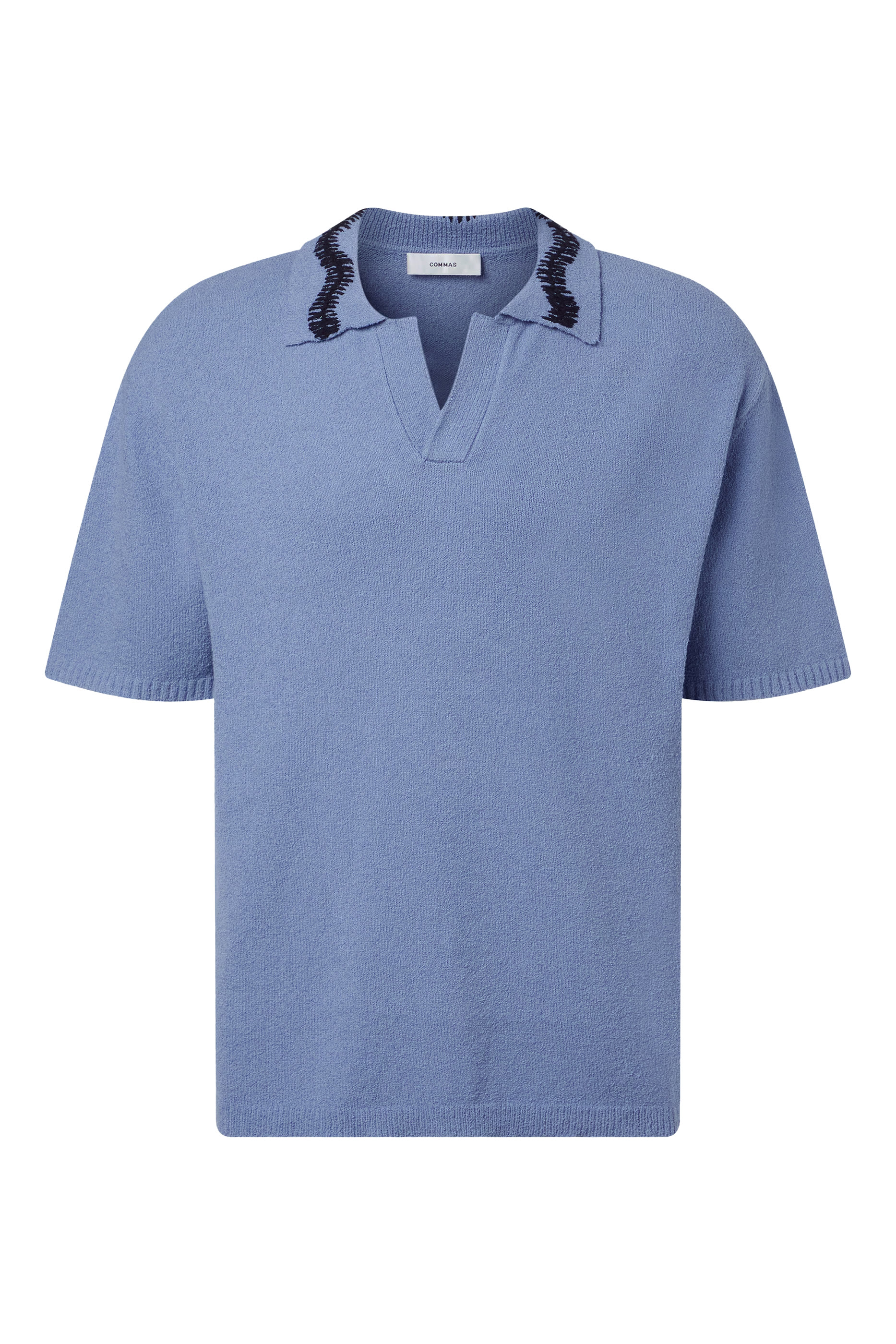 قميص بولو بياقة منسوجة يدويا كروشيه