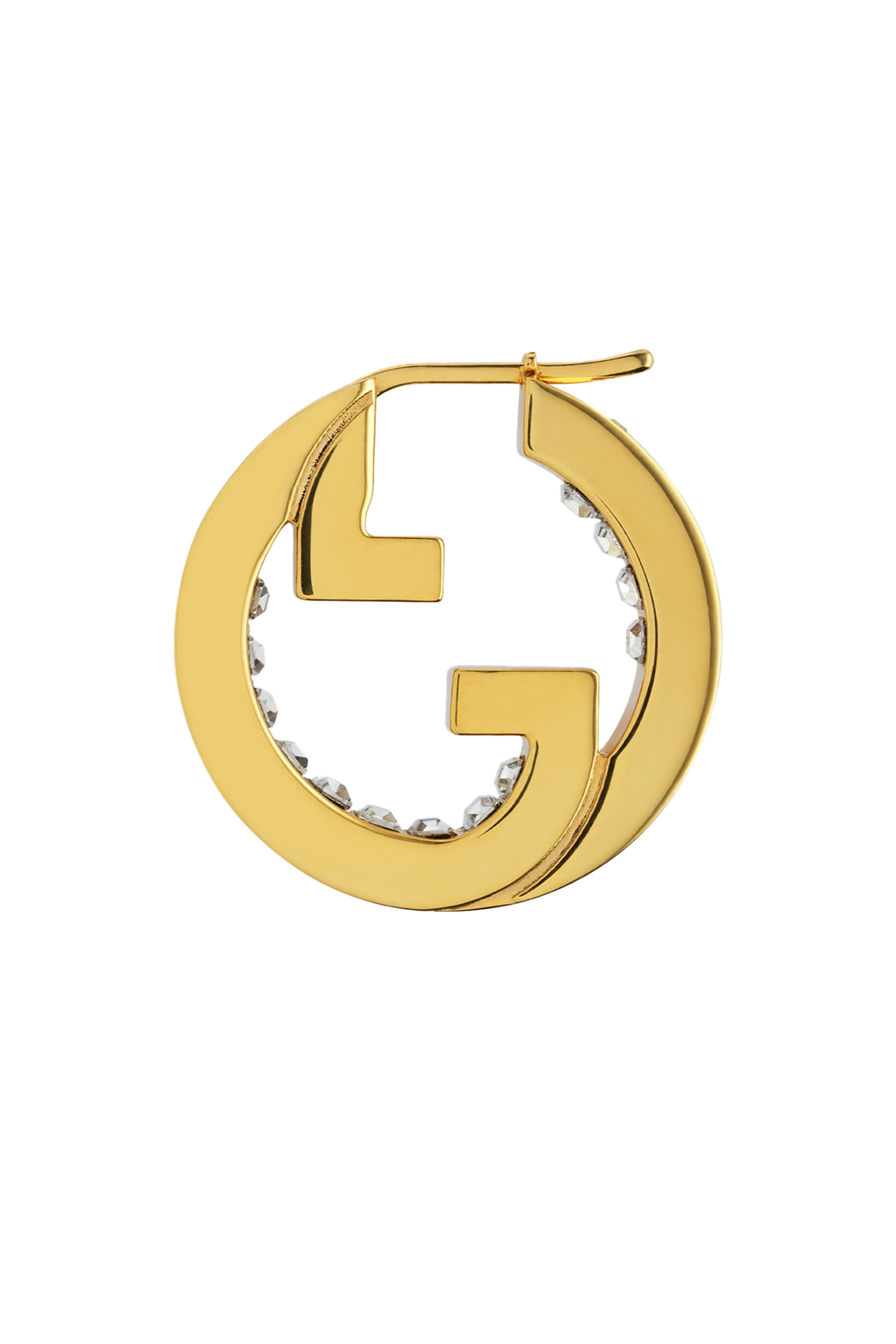 أقراط بلوندي دائرية مرصعة بالكريستال