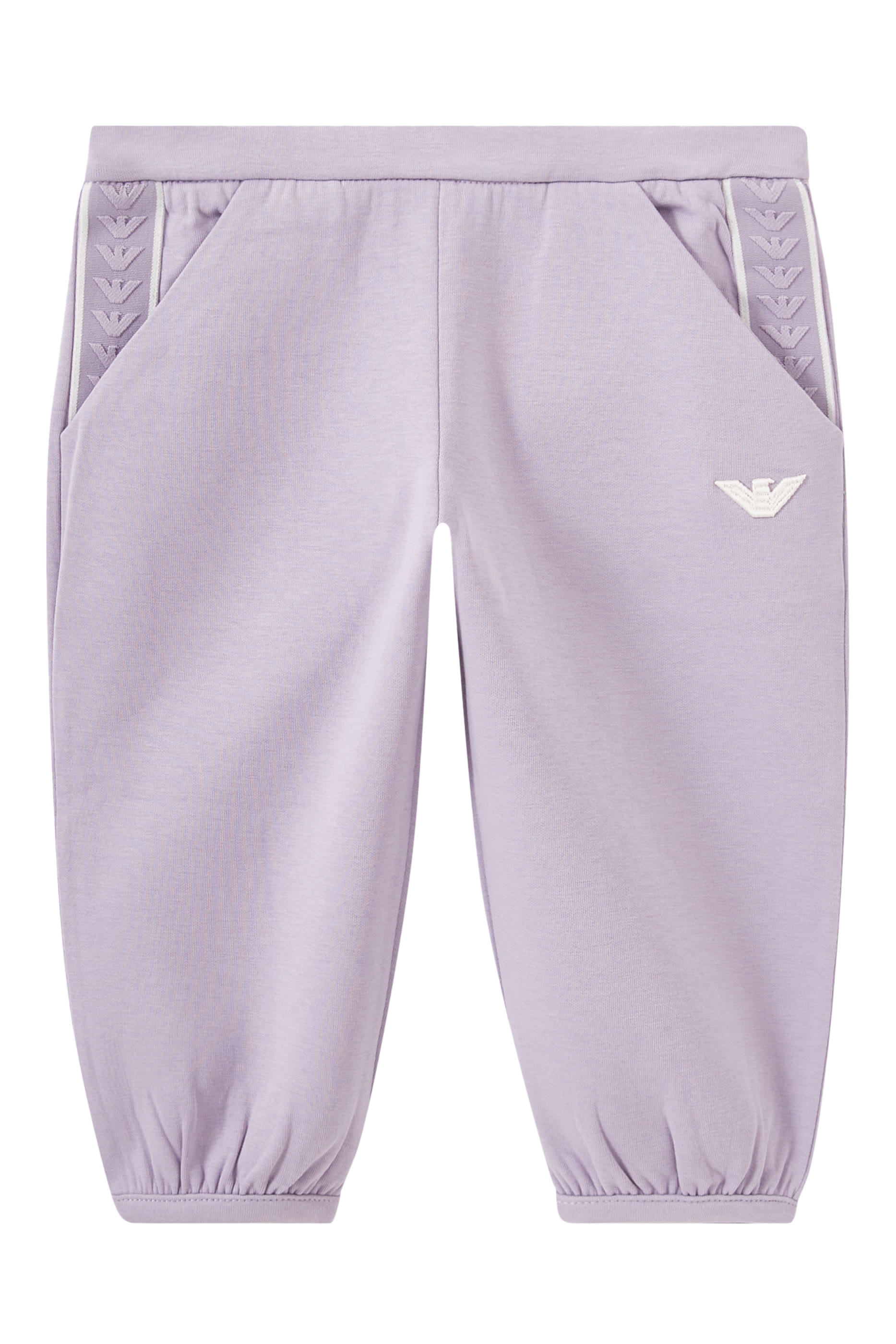 بنطال رياضي مطاطي بشريط بشعار الماركة للأطفال