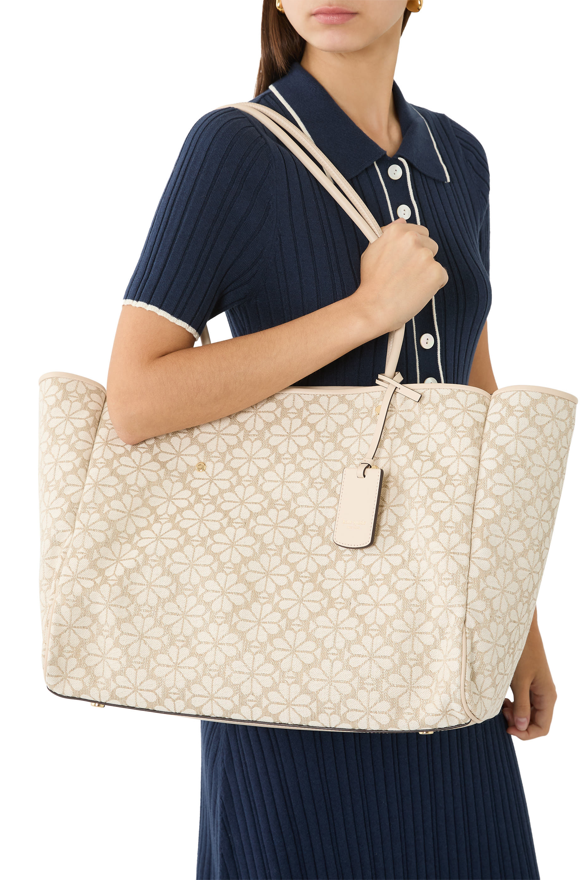 حقيبة يد كبيرة ايفريثينج بنقشة زهور بالشكل البستوني جاكار