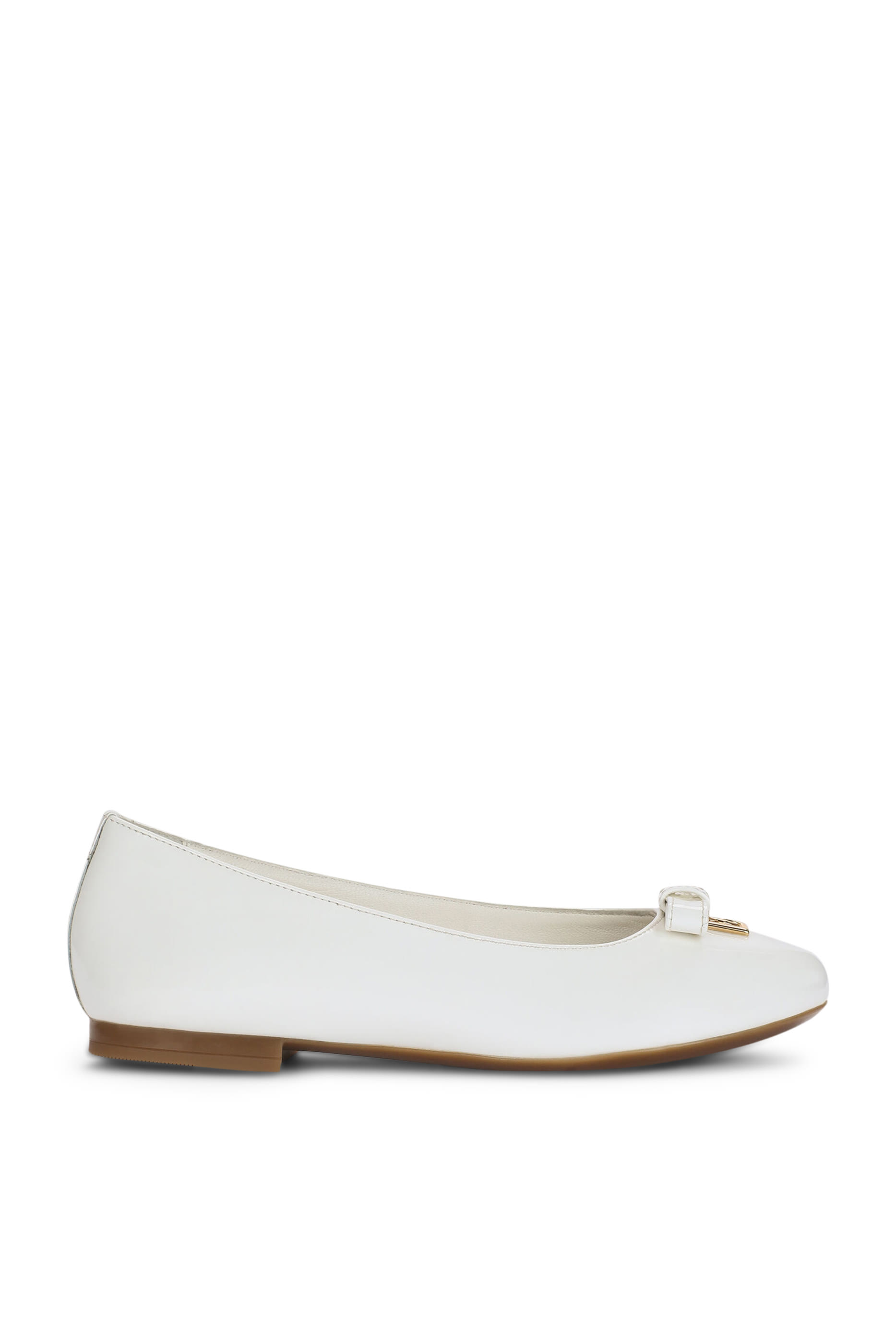 حذاء بالرينا جلد للأطفال بكعب مسطح