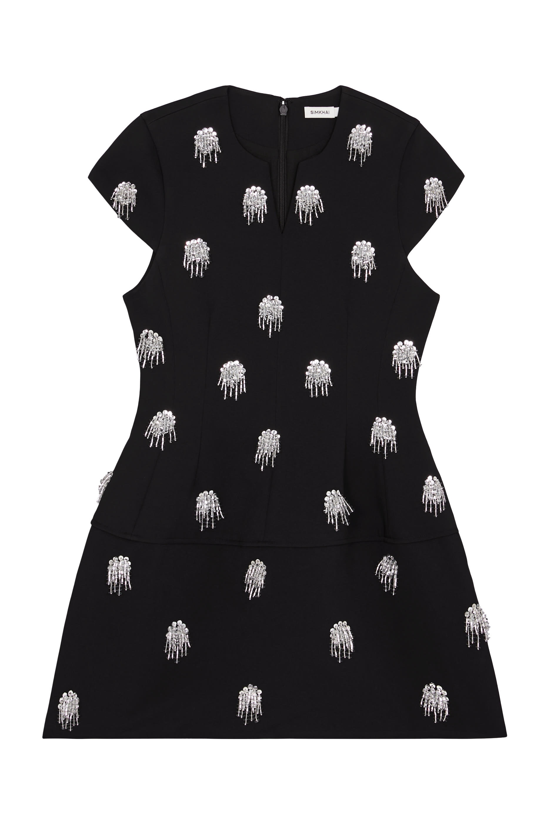 فستان بيثاني قصير تويل مزين