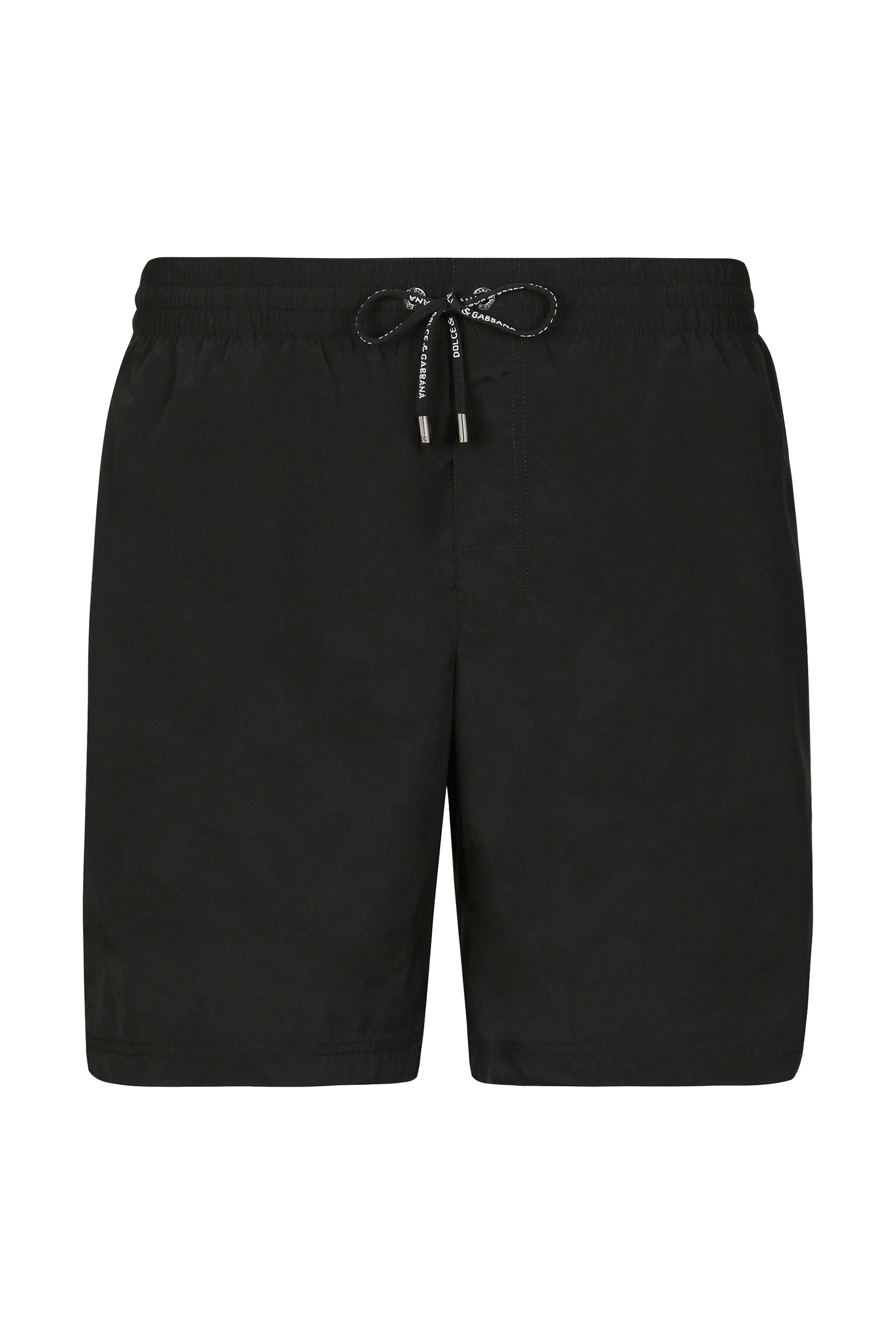 شورت سباحة بخصر متوسط الارتفاع بشعار حرفي الماركة