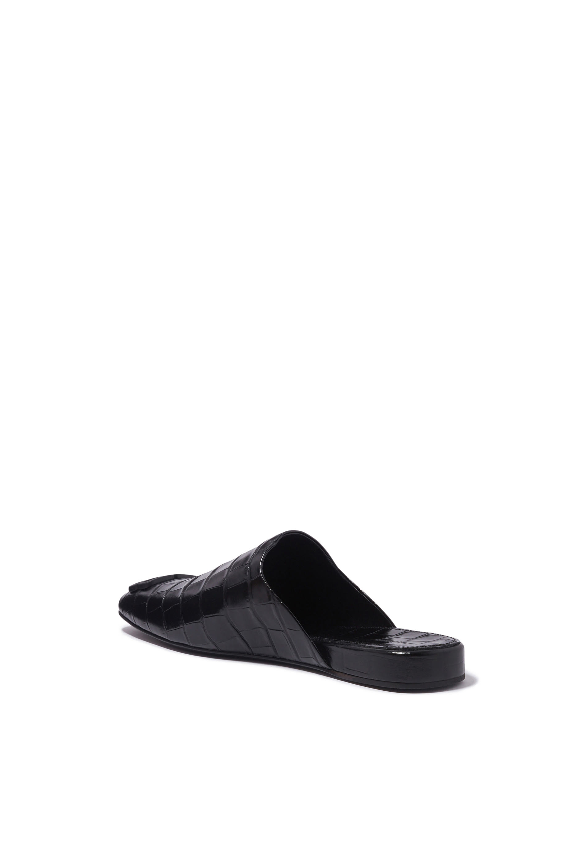 حذاء مريح مفتوح من الخلف بشعار حرفي الماركة