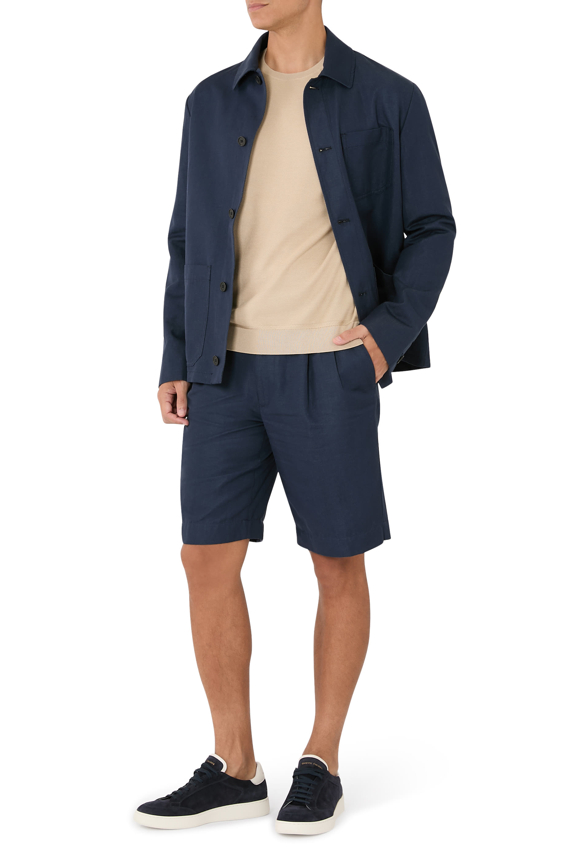 كنزة بياقة ضيقة قطن وحرير