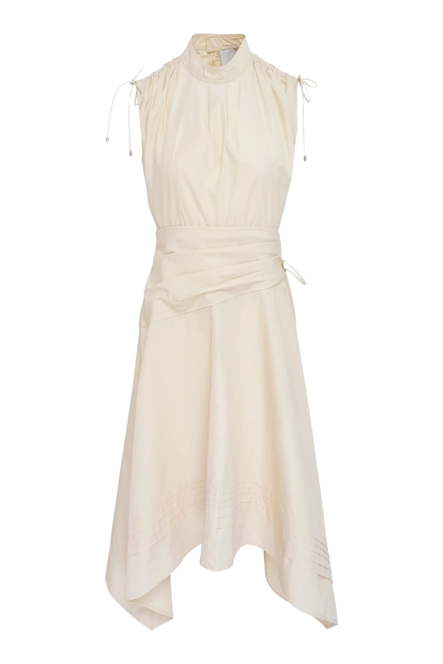 فستان بكشكش وحافة غير متماثلة