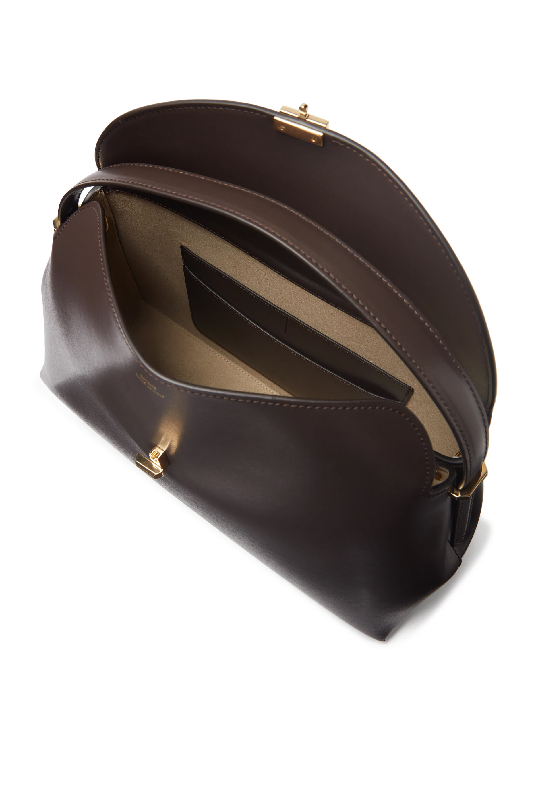 حقيبة بقفل بتصميم حرف T ويد علوية جلد