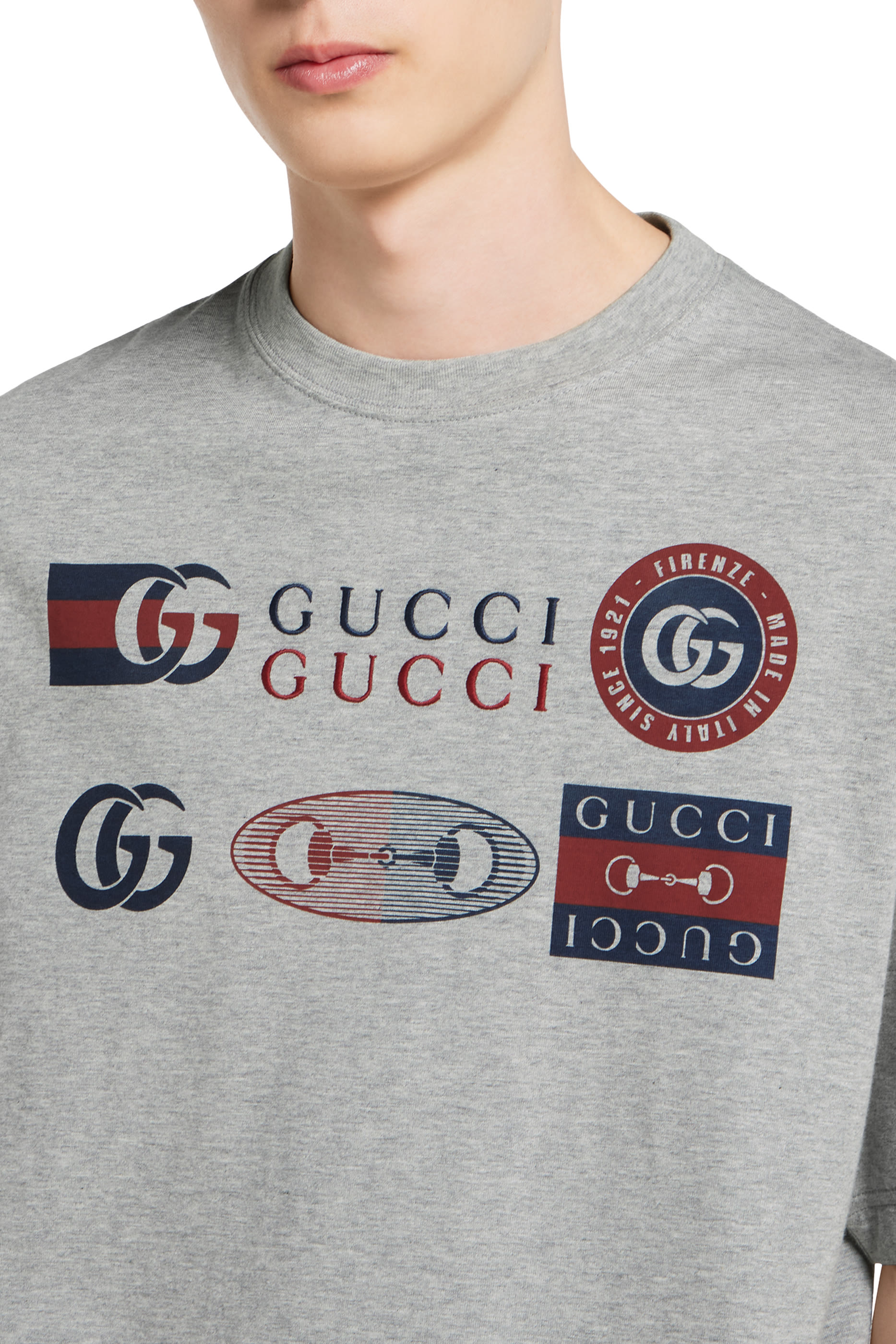 تيشيرت بنقشة شعار الماركة قطن جيرسيه