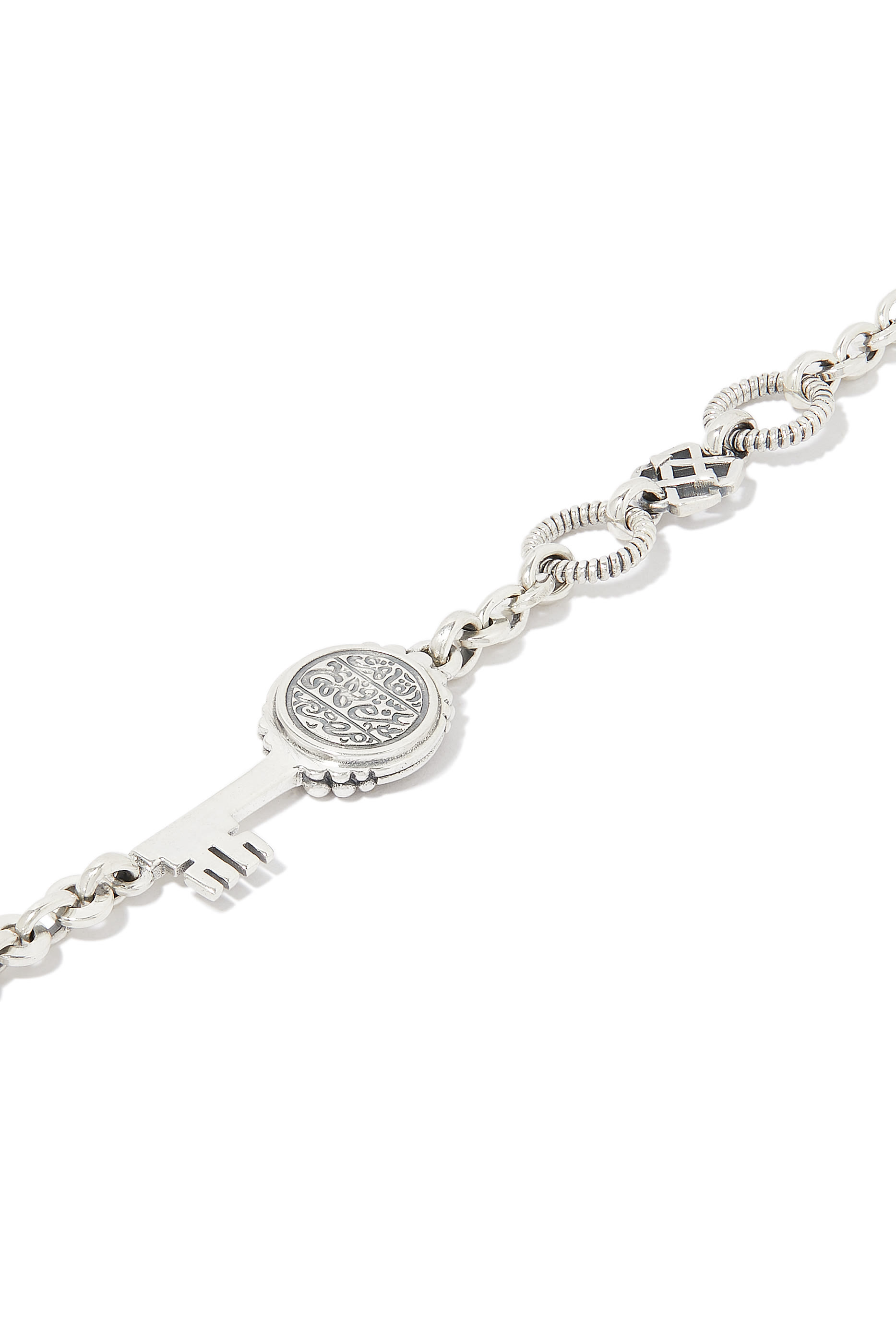 قلادة قابلة للتعديل بتصميم عين مرصعة بالعقيق فضة وذهب عيار 18