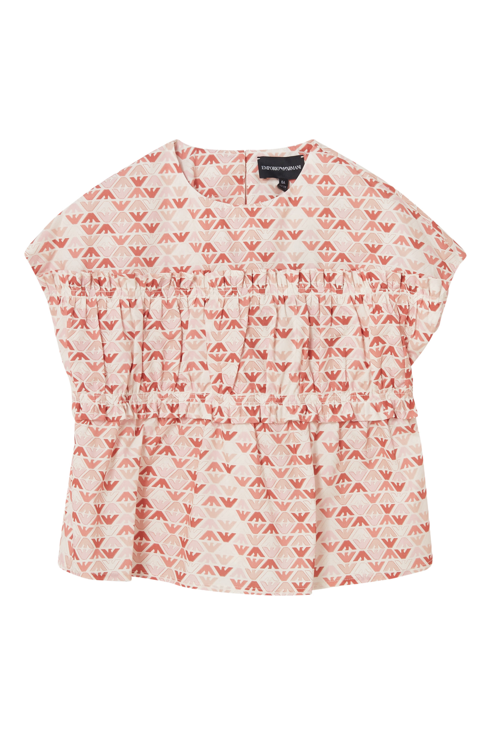 بلوزة بنقشة شعار الماركة قطن للأطفال