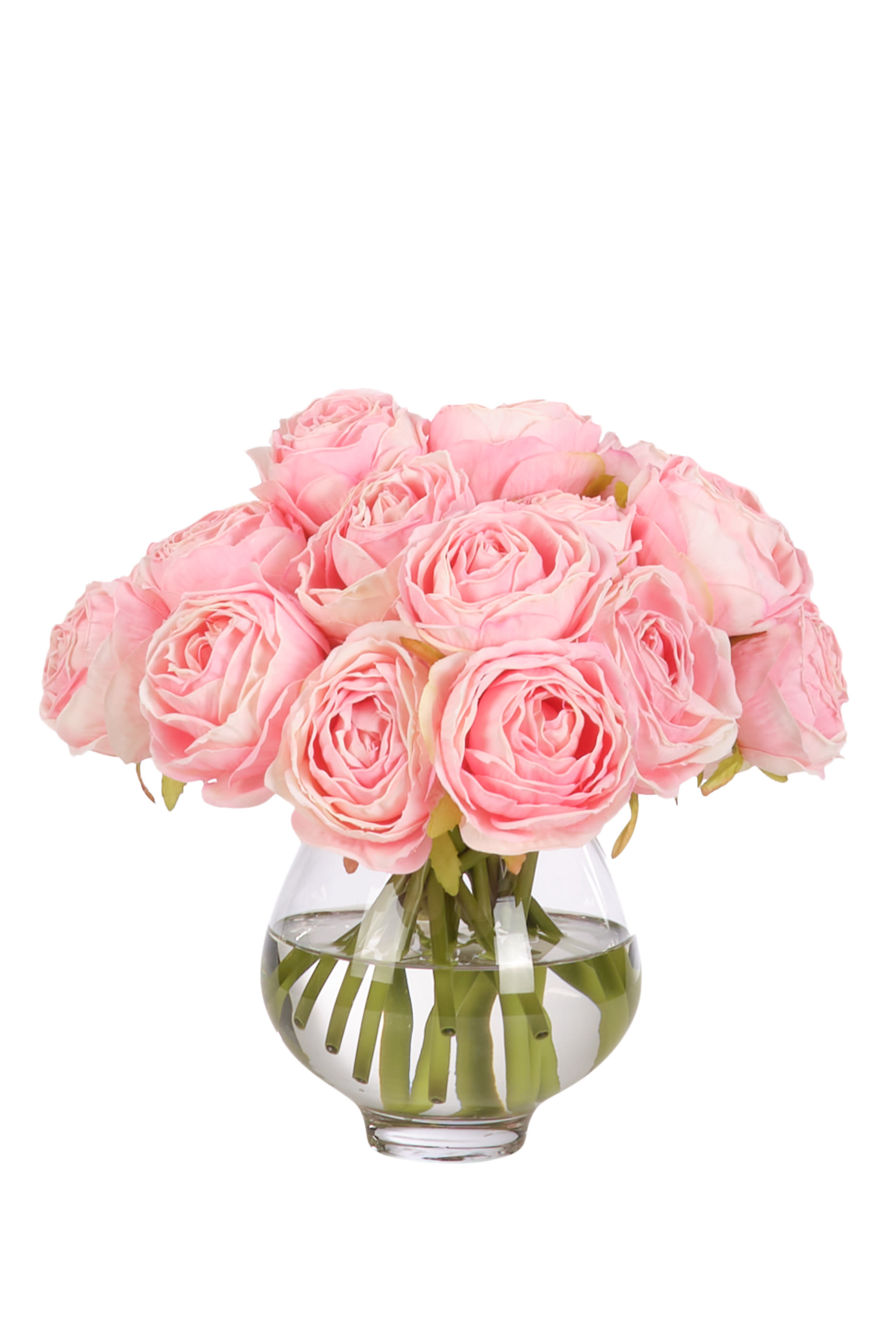 باقة زهور في مزهرية زجاجية