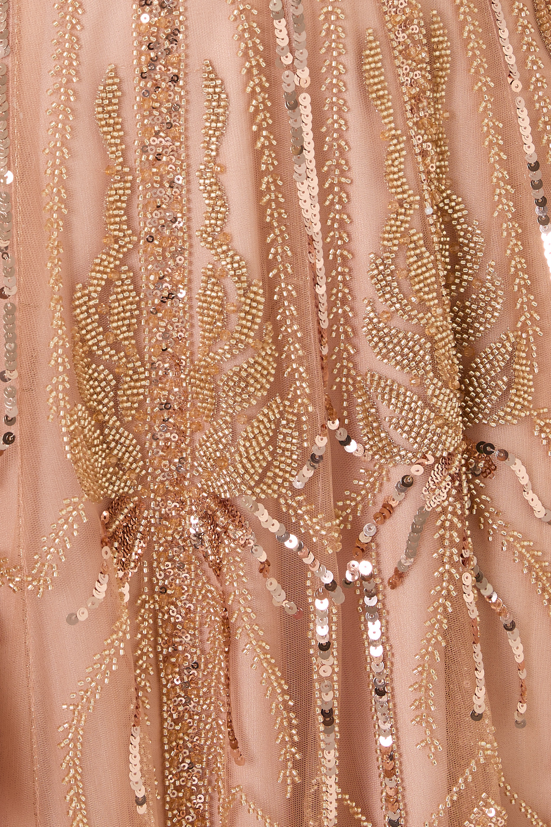 Cape-Sleeve Embellished Tulle Gown