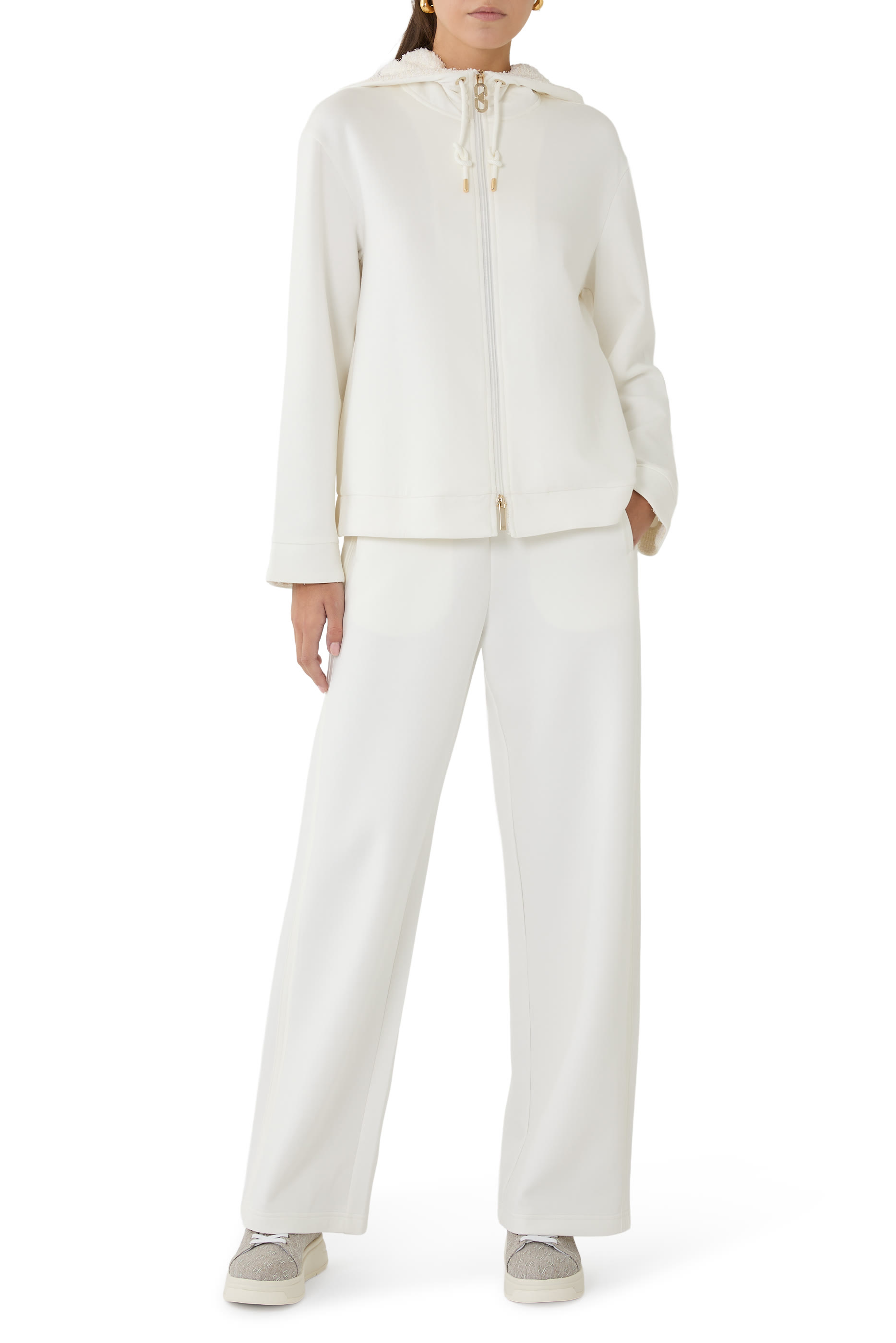 سويت شيرت بغطاء رأس جيرسيه مزدوج 