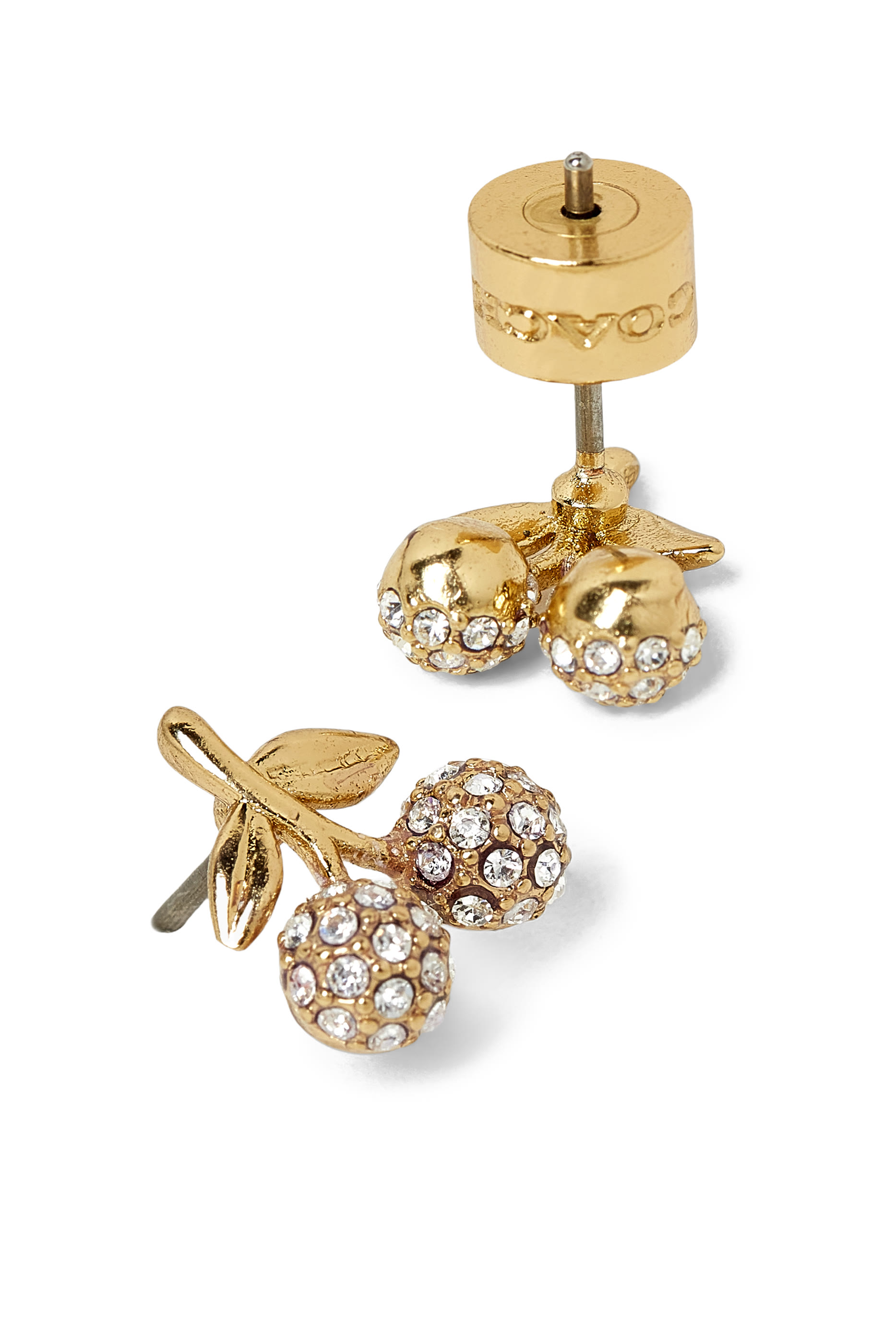 أقراط بتصميم كرز مرصعة بأحجار بافيه