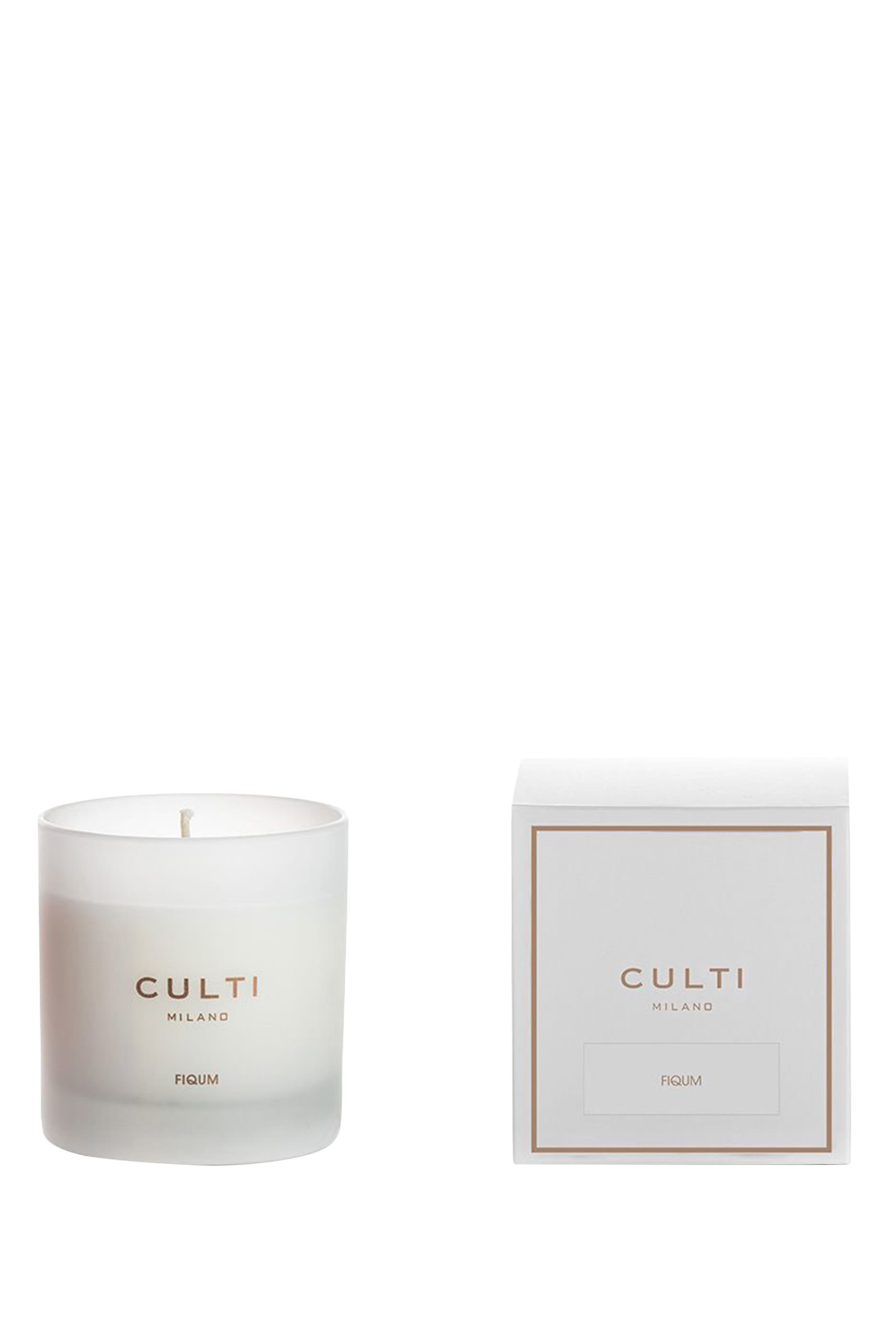 Fiqum Scented Candle in Silkscreened Satin Glass