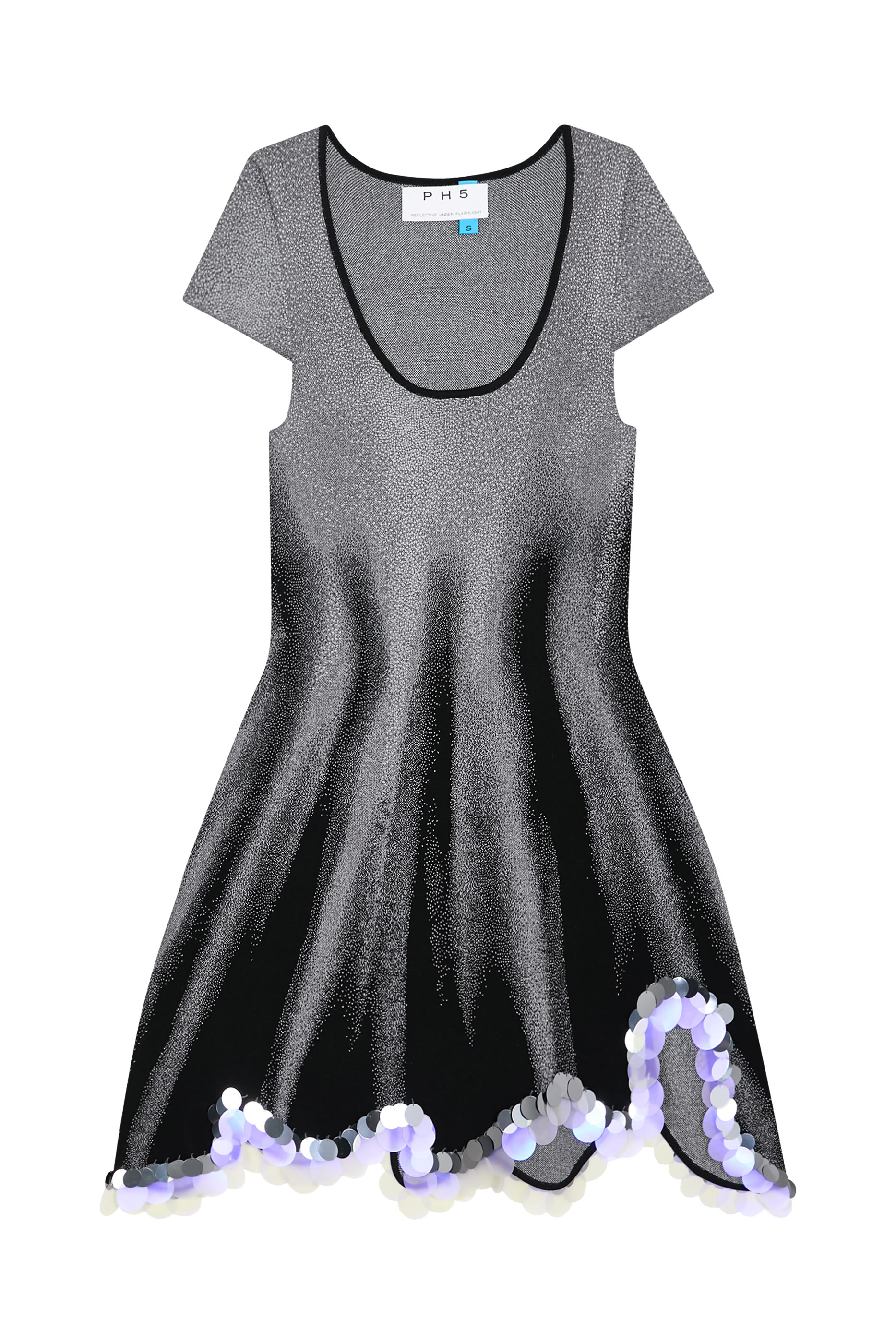 فستان زينجل قصير لامع عاكس للضوء