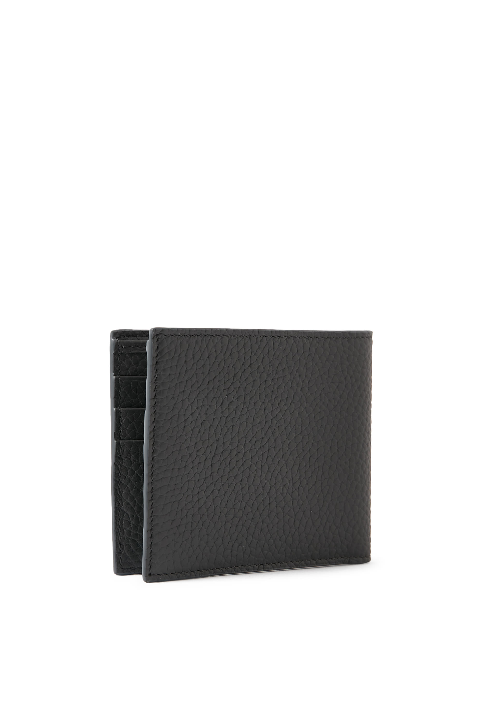 محفظة ثنائية الطيّ بشعار حرفي الماركة جلد عجل