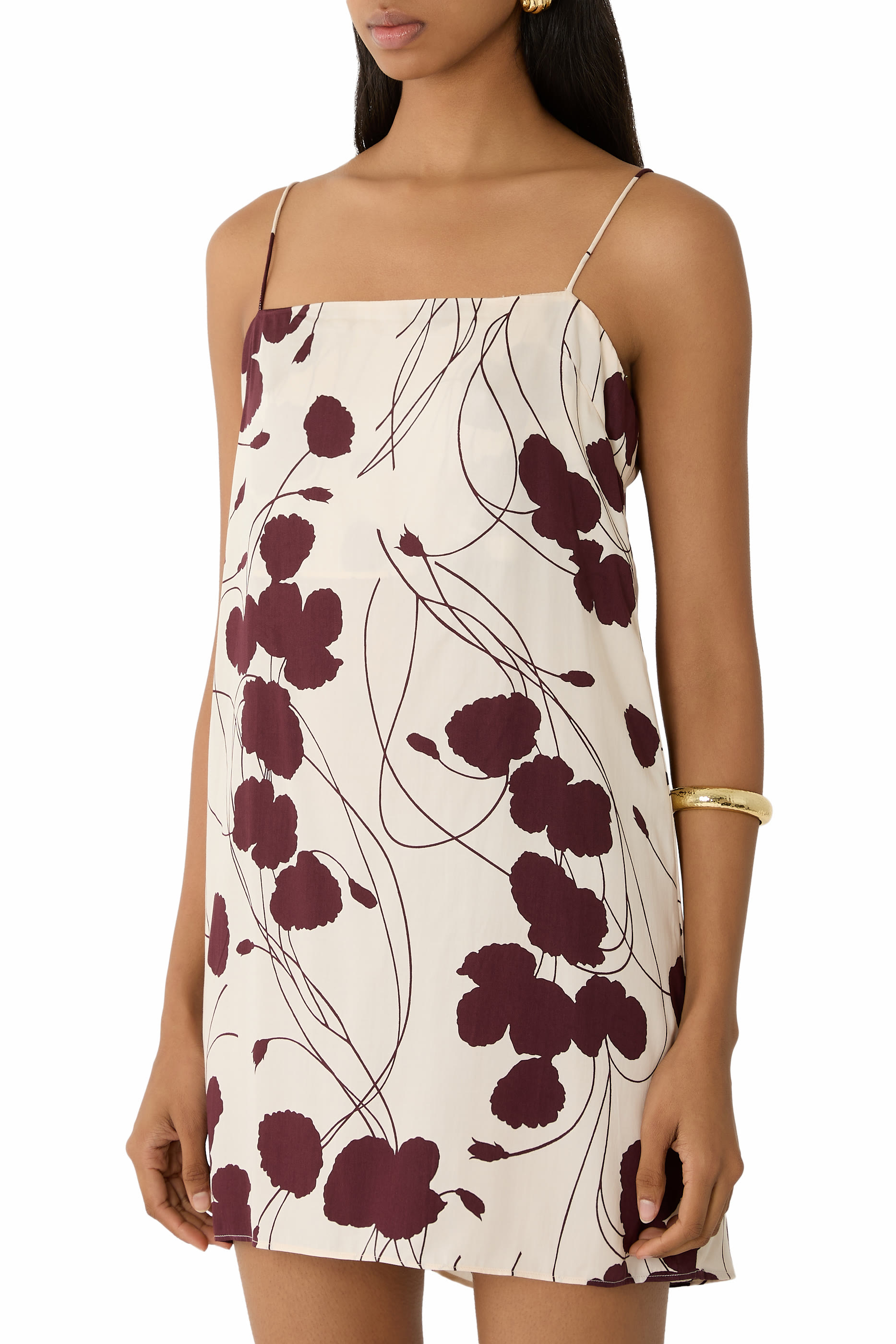 فستان فيليس قصير بنقشة زهور