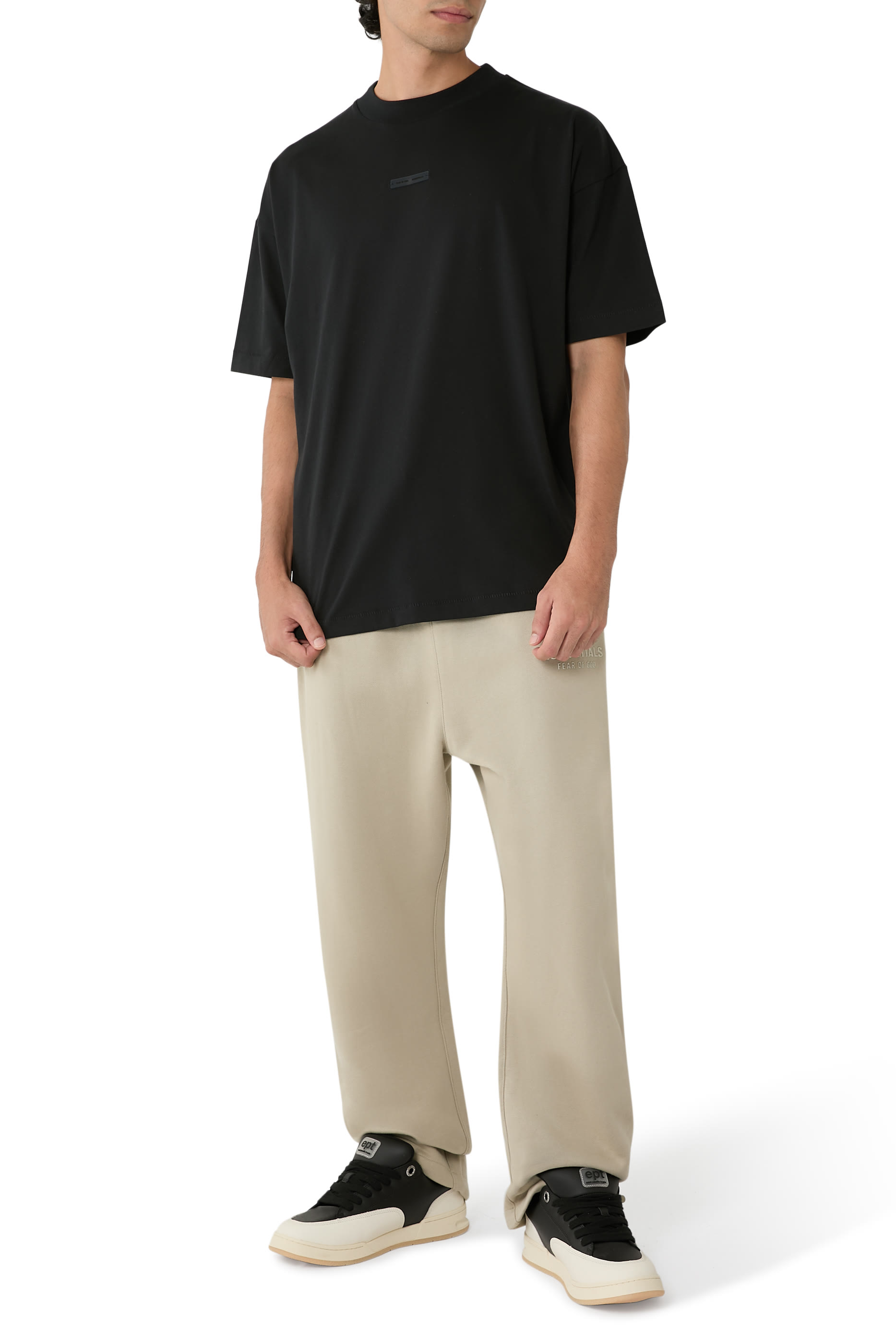 بنطال رياضي بقصة مريحة صوف 