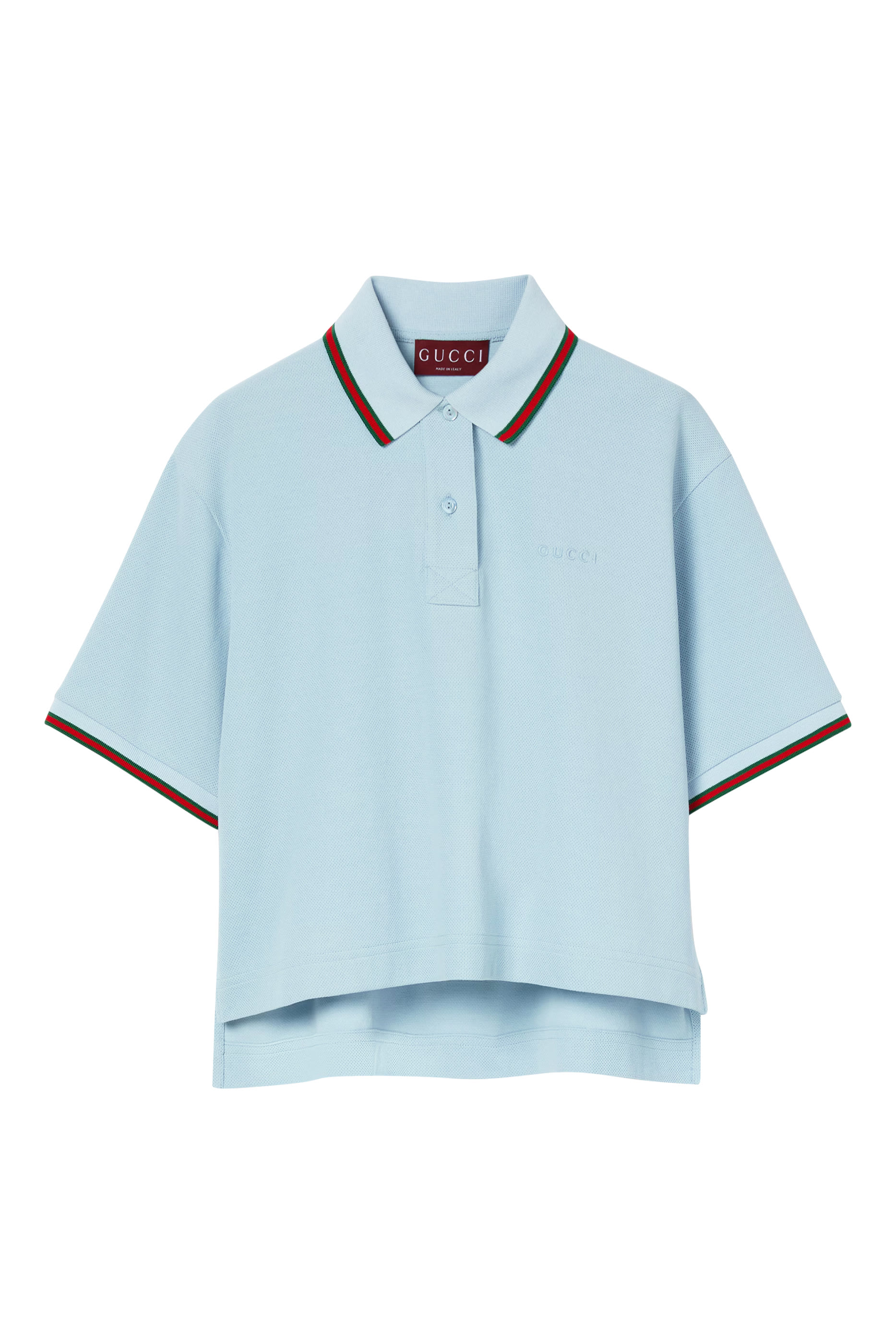 قميص بولو بشريط ويب قطن بيكيه