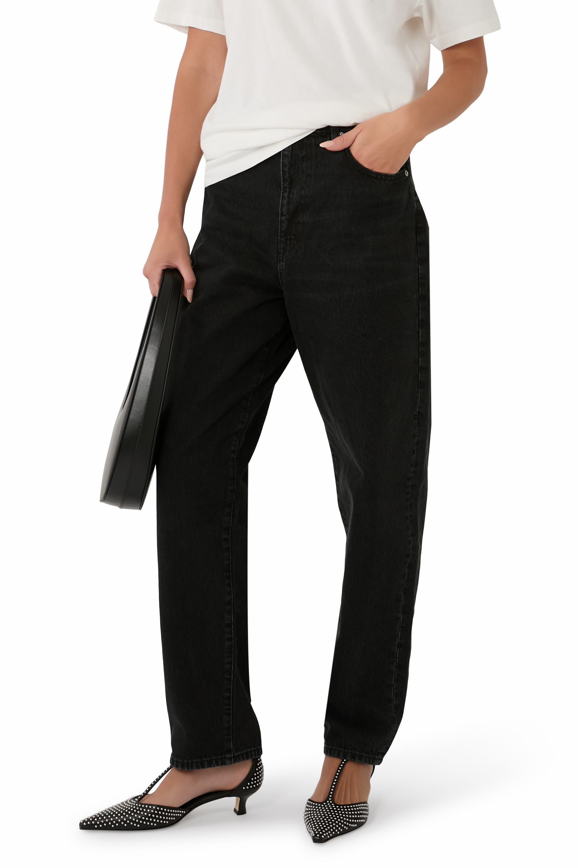 Liz Mini Stud Leather Pumps 