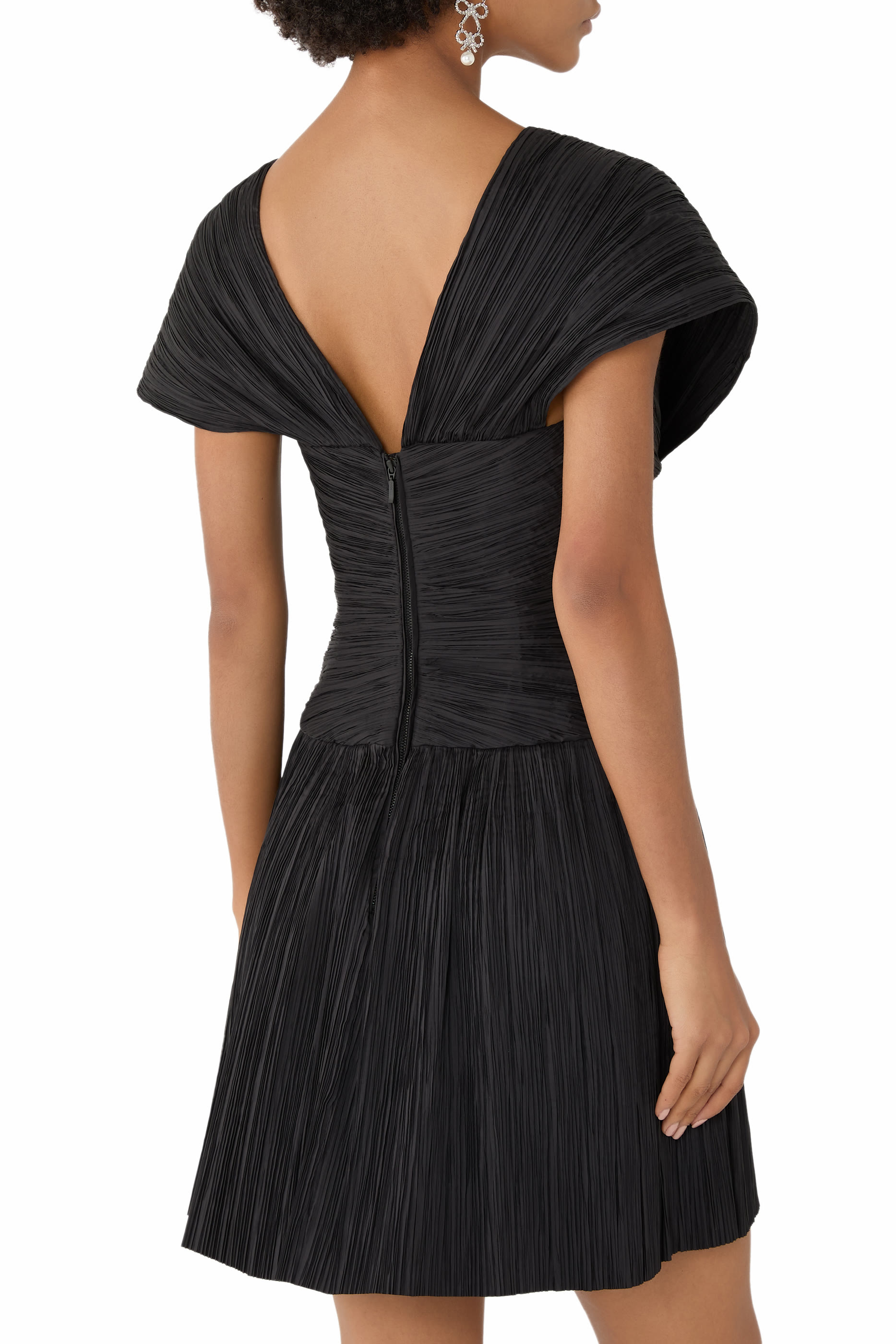 فستان أفاري قصير بطيات