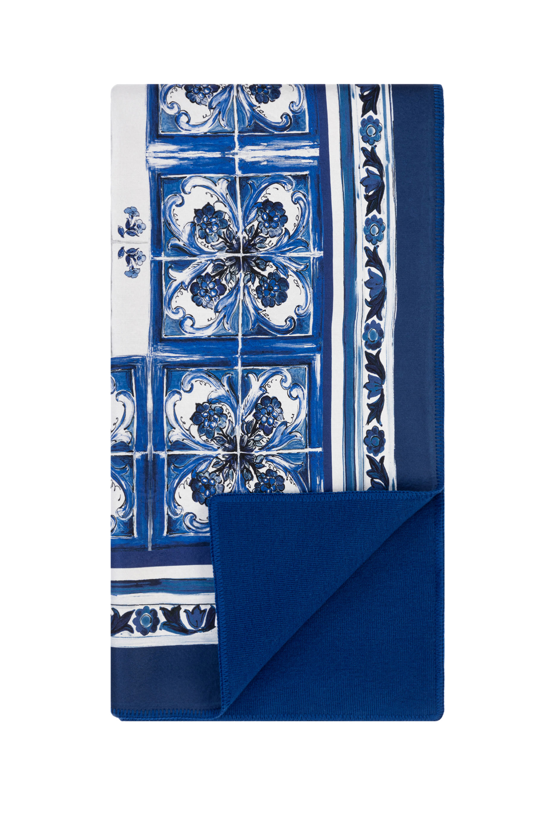 بطانية بلو ميديتيرانيو  حرير صوف