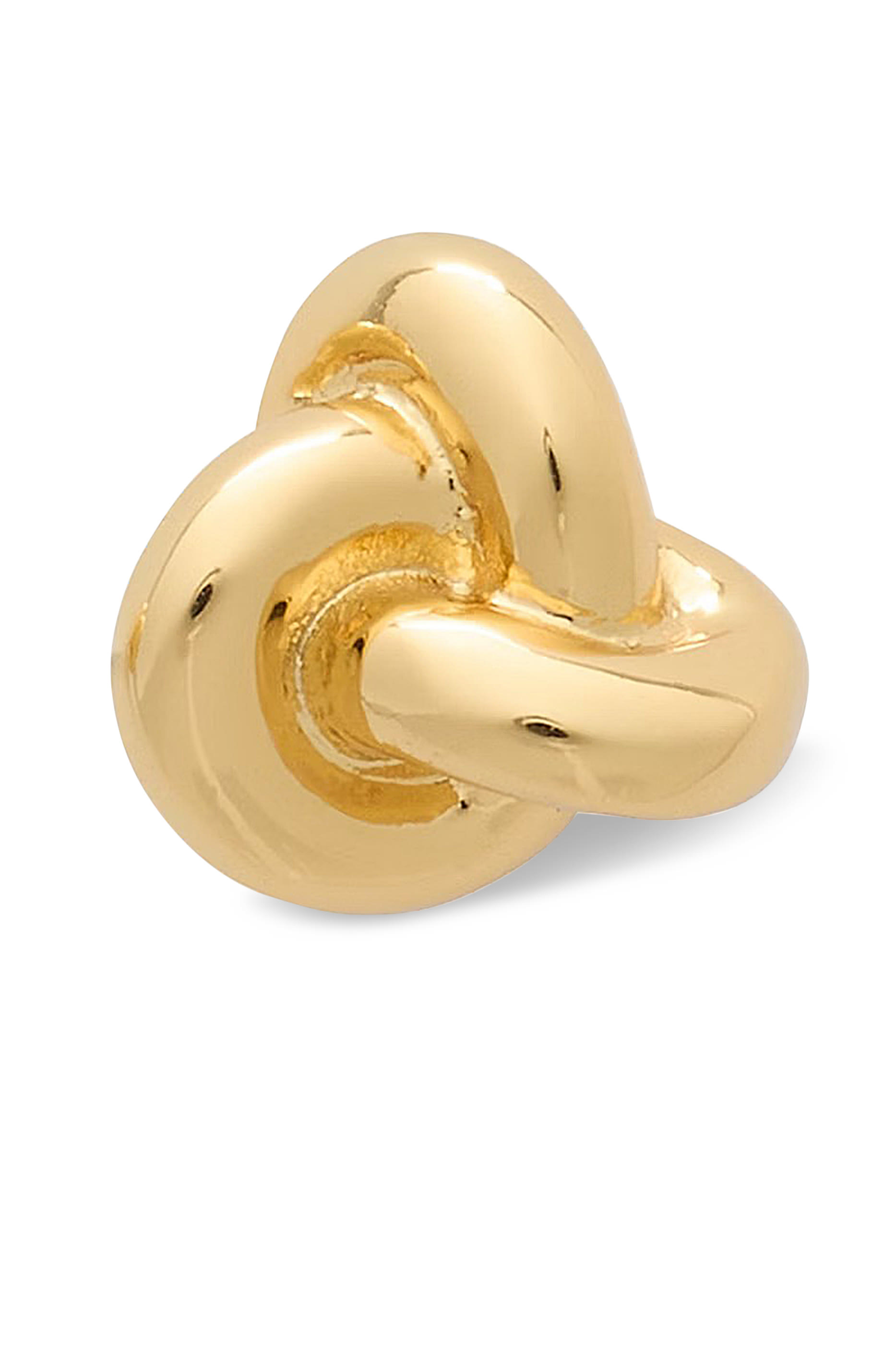 أقراط بتصميم عقدة مزدوجة، معدن مطلي ومشابك تيتانيوم