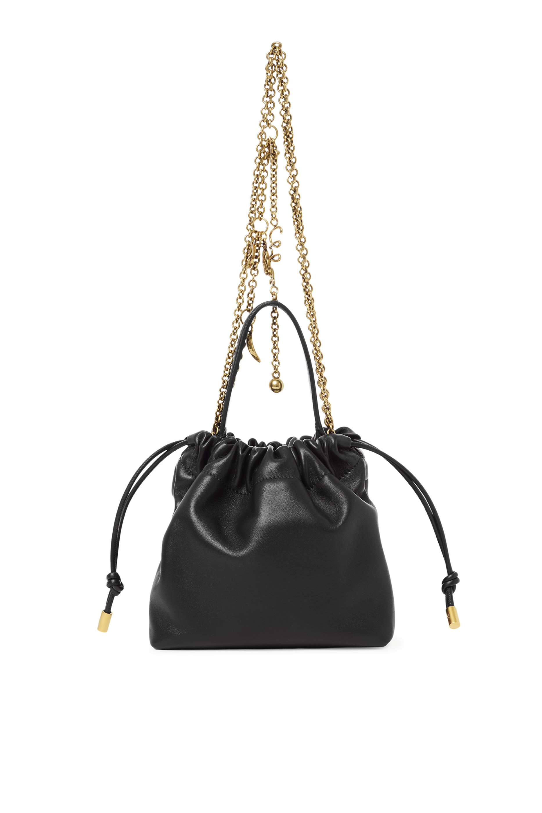 حقيبة كتف صغيرة بحلي مميزة للماركة