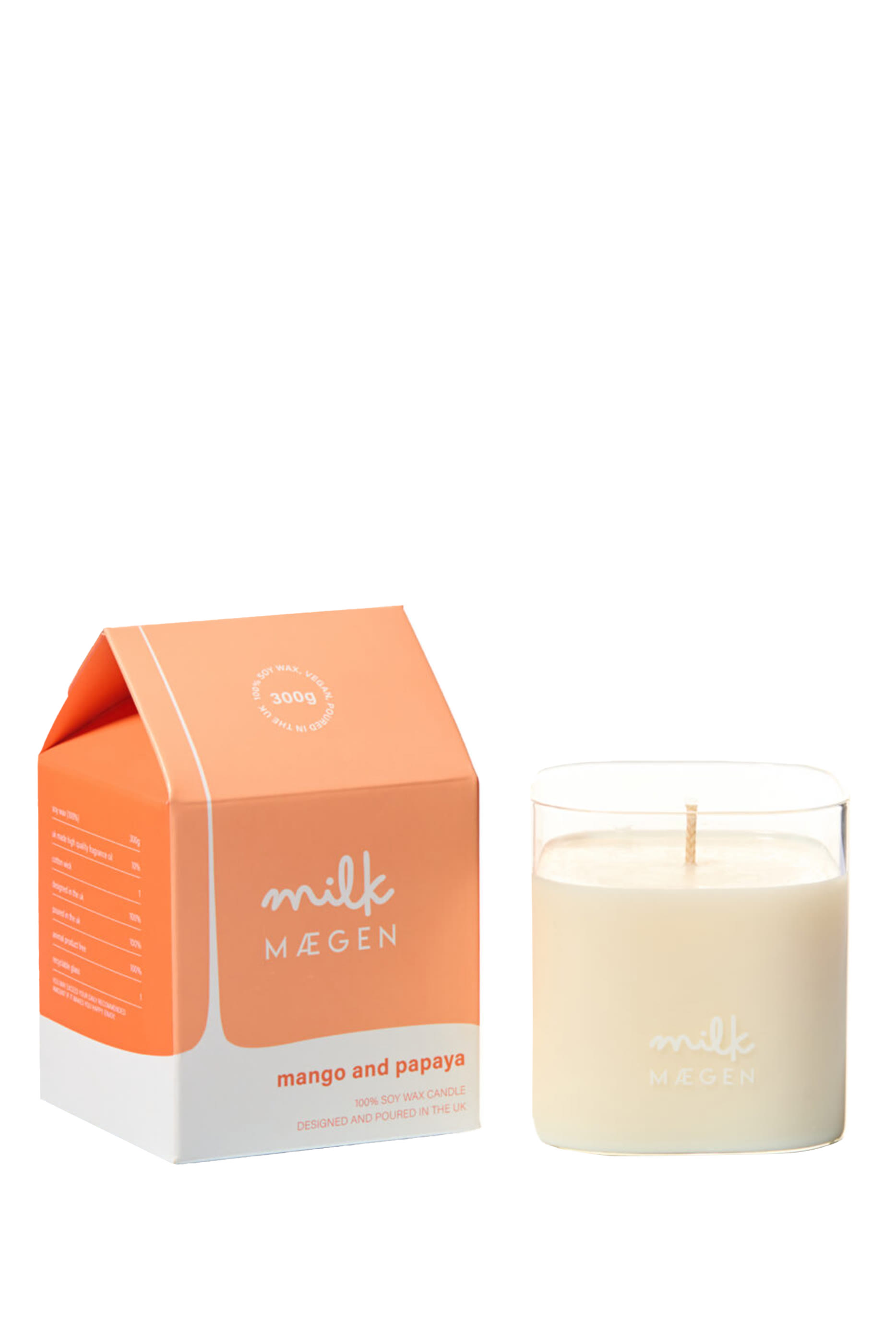 شمعة معطرة برائحة المانجو والبابايا الاستوائية