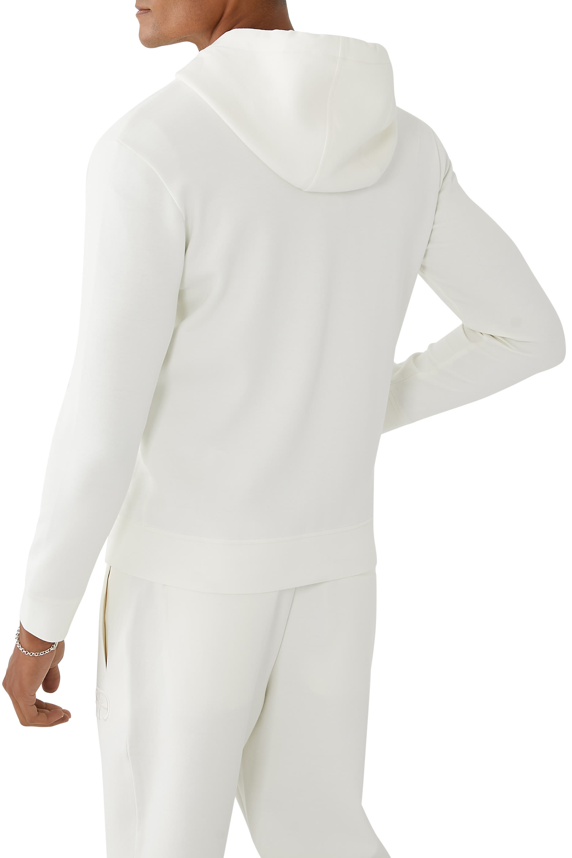 سويت شيرت بغطاء رأس وسحاب جيرسيه مزدوج