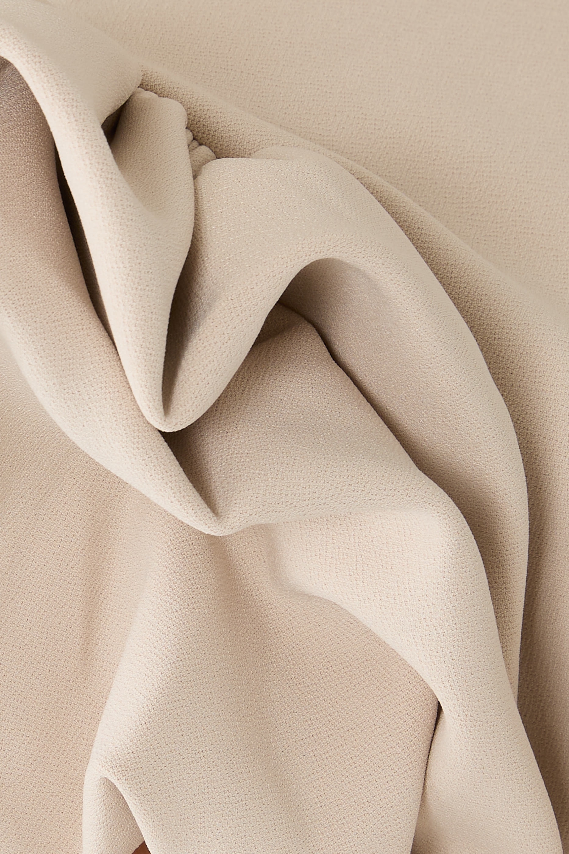 فستان متوسط الطول بأكمام منفوخة كريب