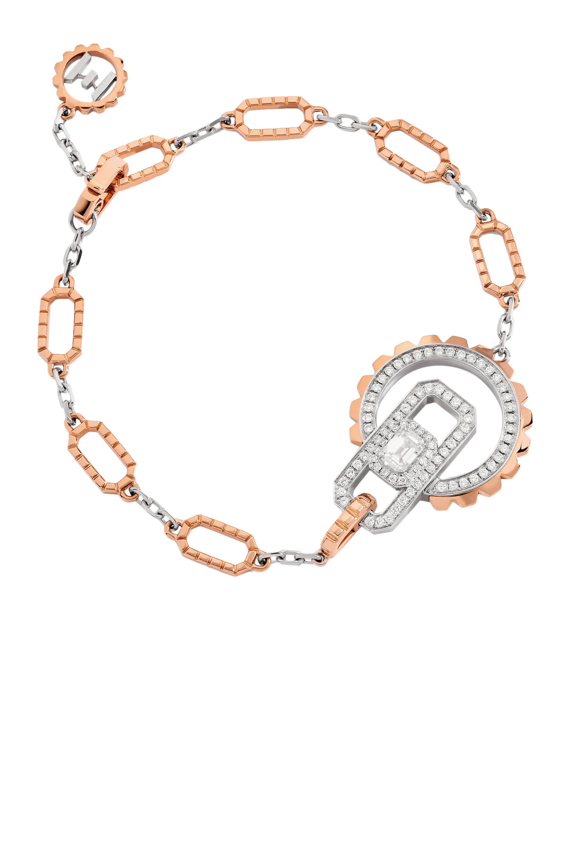 سوار إمباير بلونين مرصع بالماس مزيج ذهب عيار 18