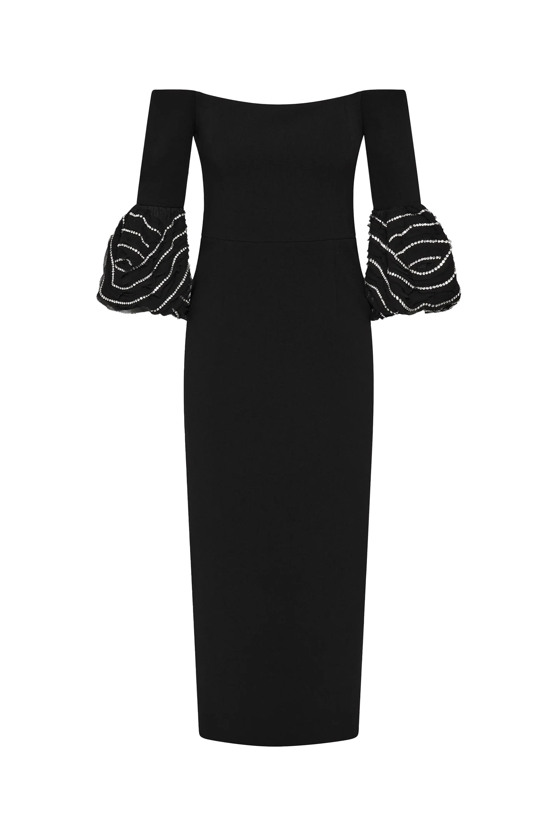 فستان بياتريكس متوسط الطول بأكتاف مكشوفة