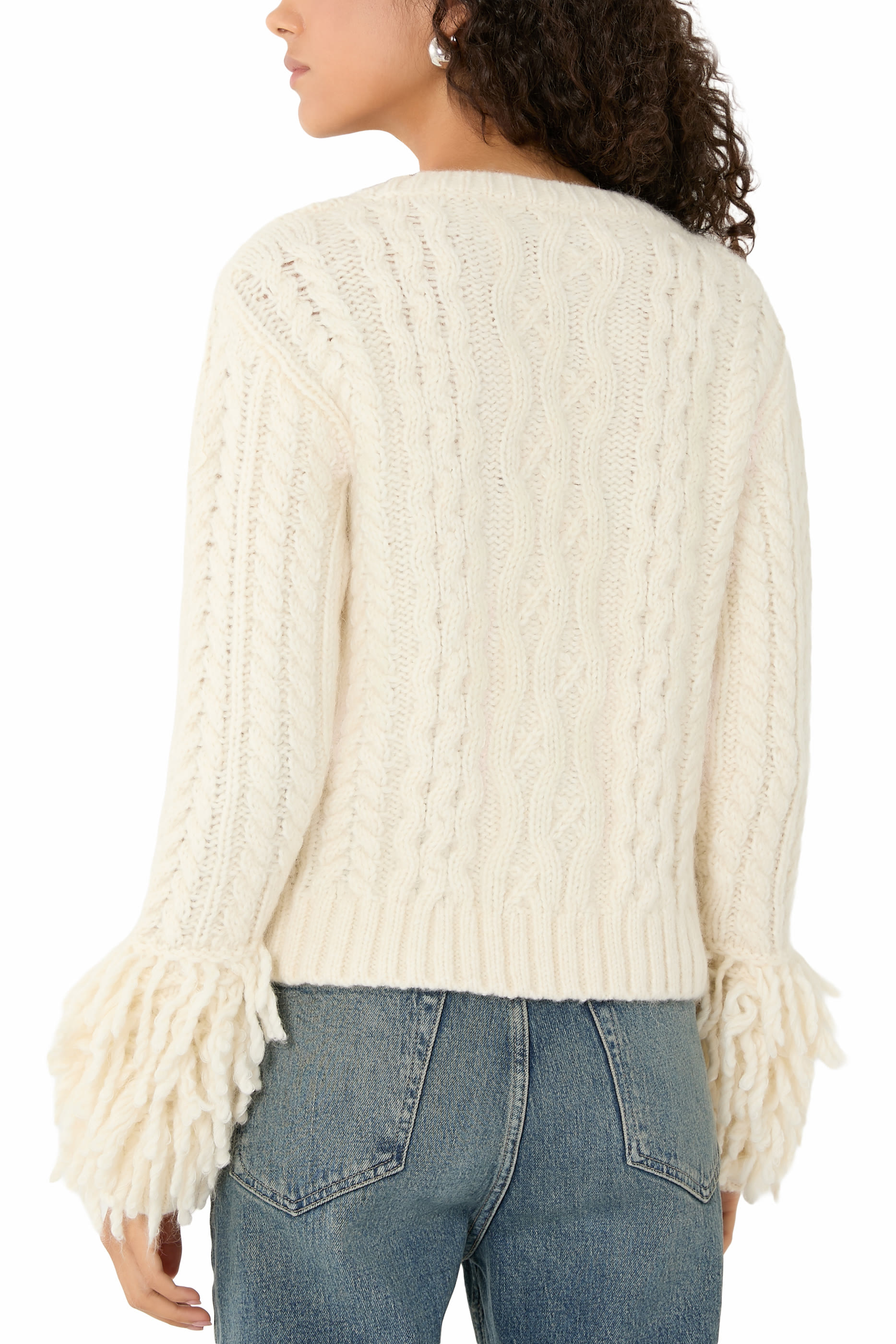 كارديغان بياقة على شكل حرف  V مزيج صوف ألبكة