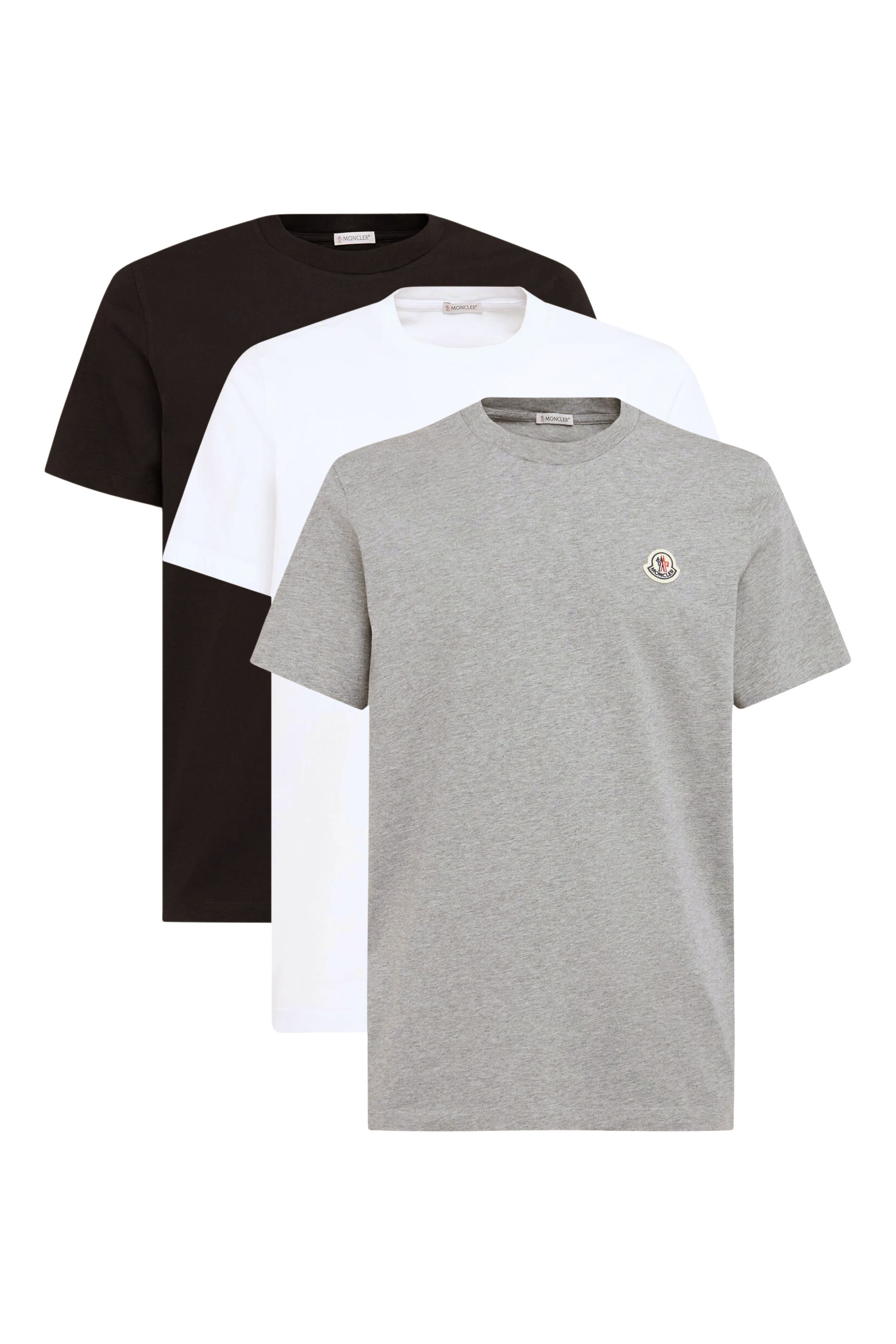 طقم تيشيرت برقعة شعار الماركة قطن، 3 قطع