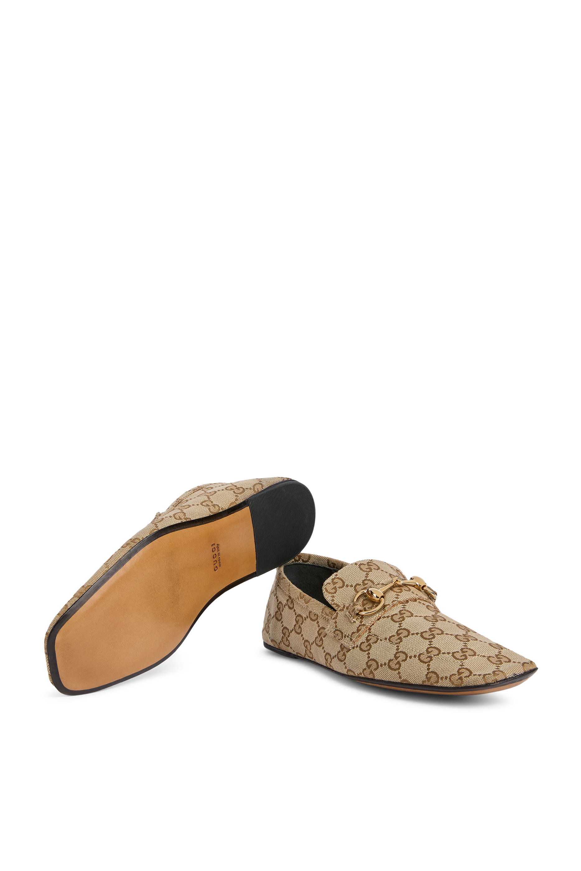 حذاء سهل الارتداء بنقشة حرفي شعار الماركة وحلية لجام الحصان