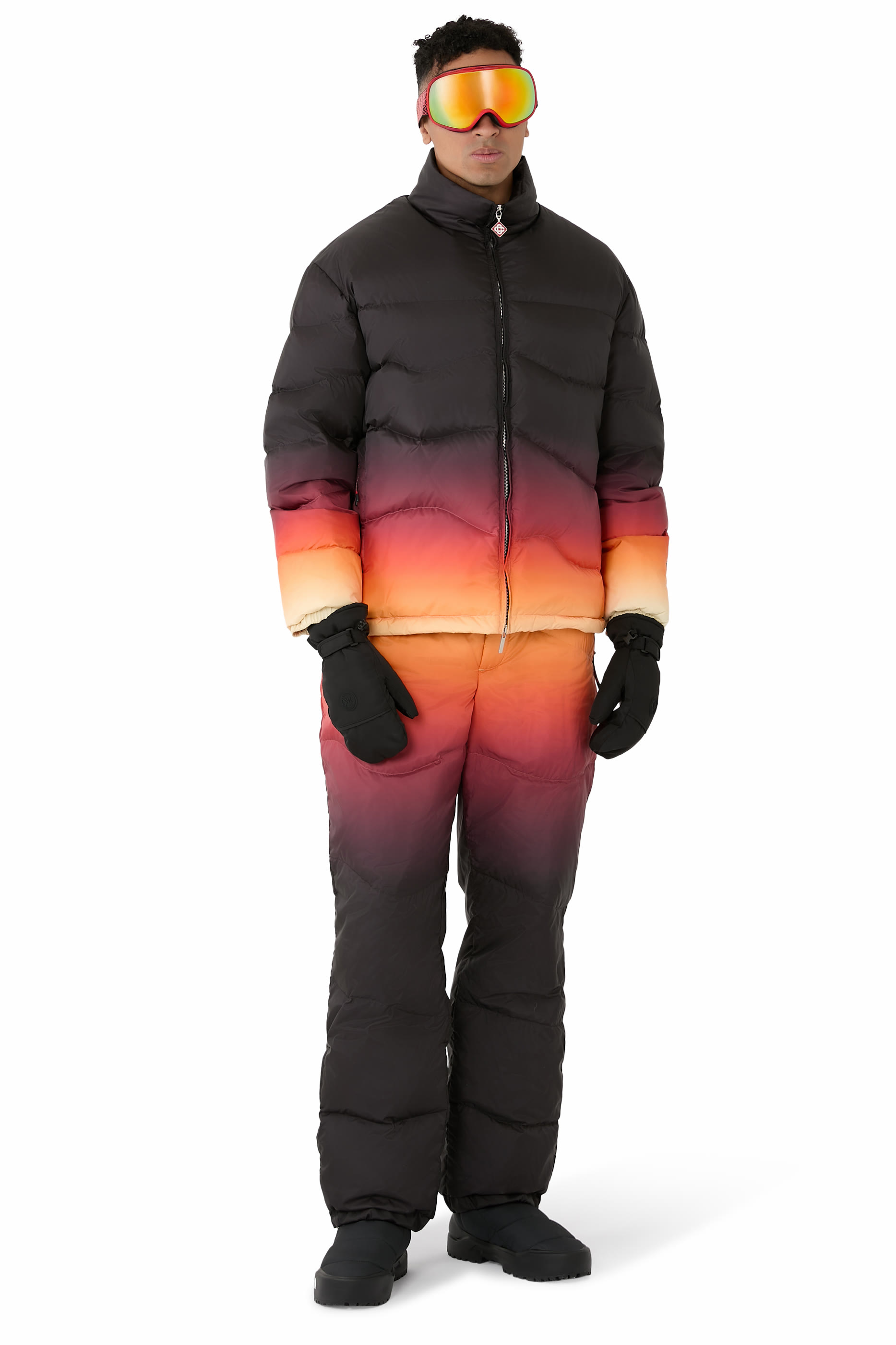 جاكيت مبطن منفوخ بألوان متدرجة 