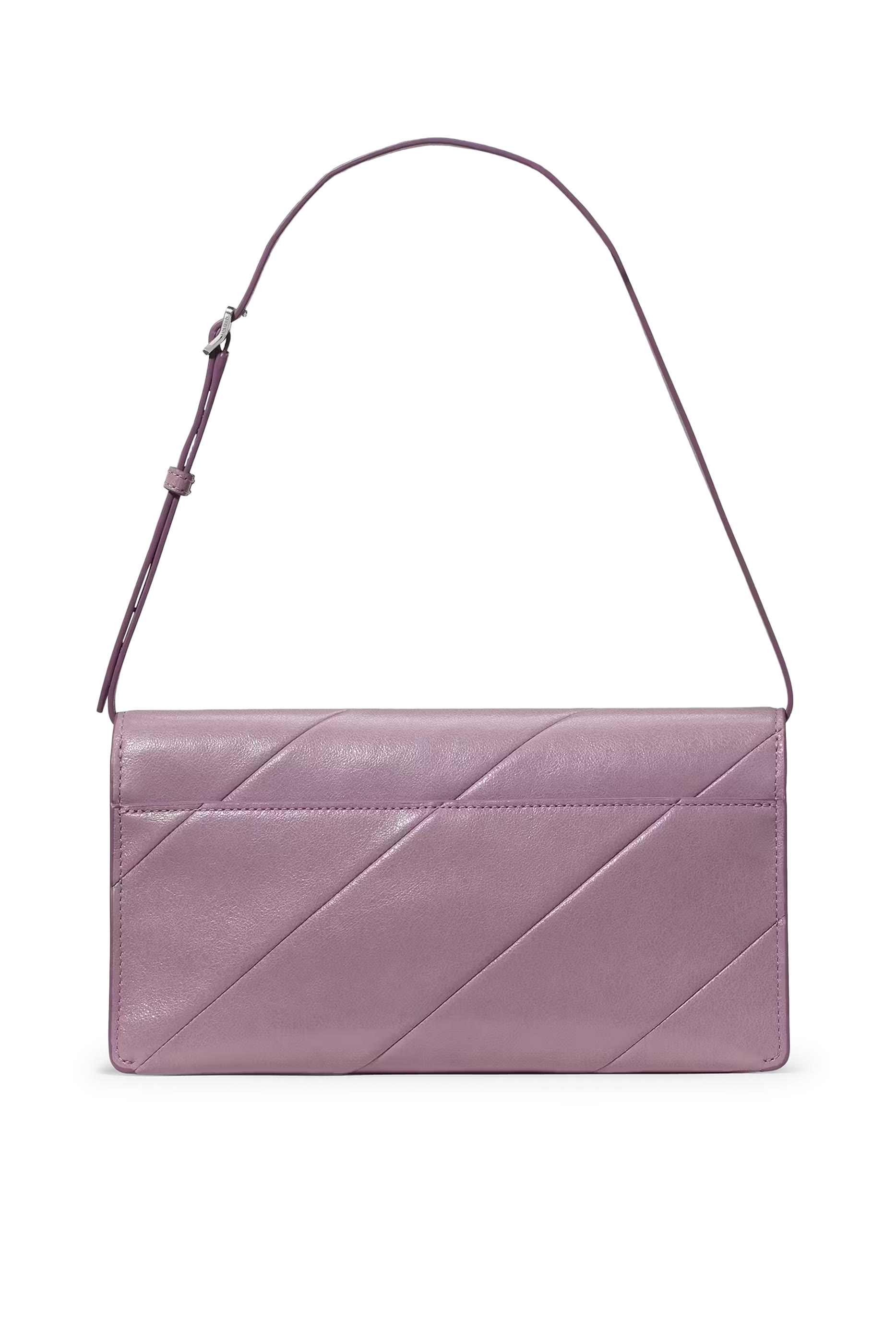 حقيبة كتف ديكو بتصميم مقسم بأجزاء جلد لامع ناعم