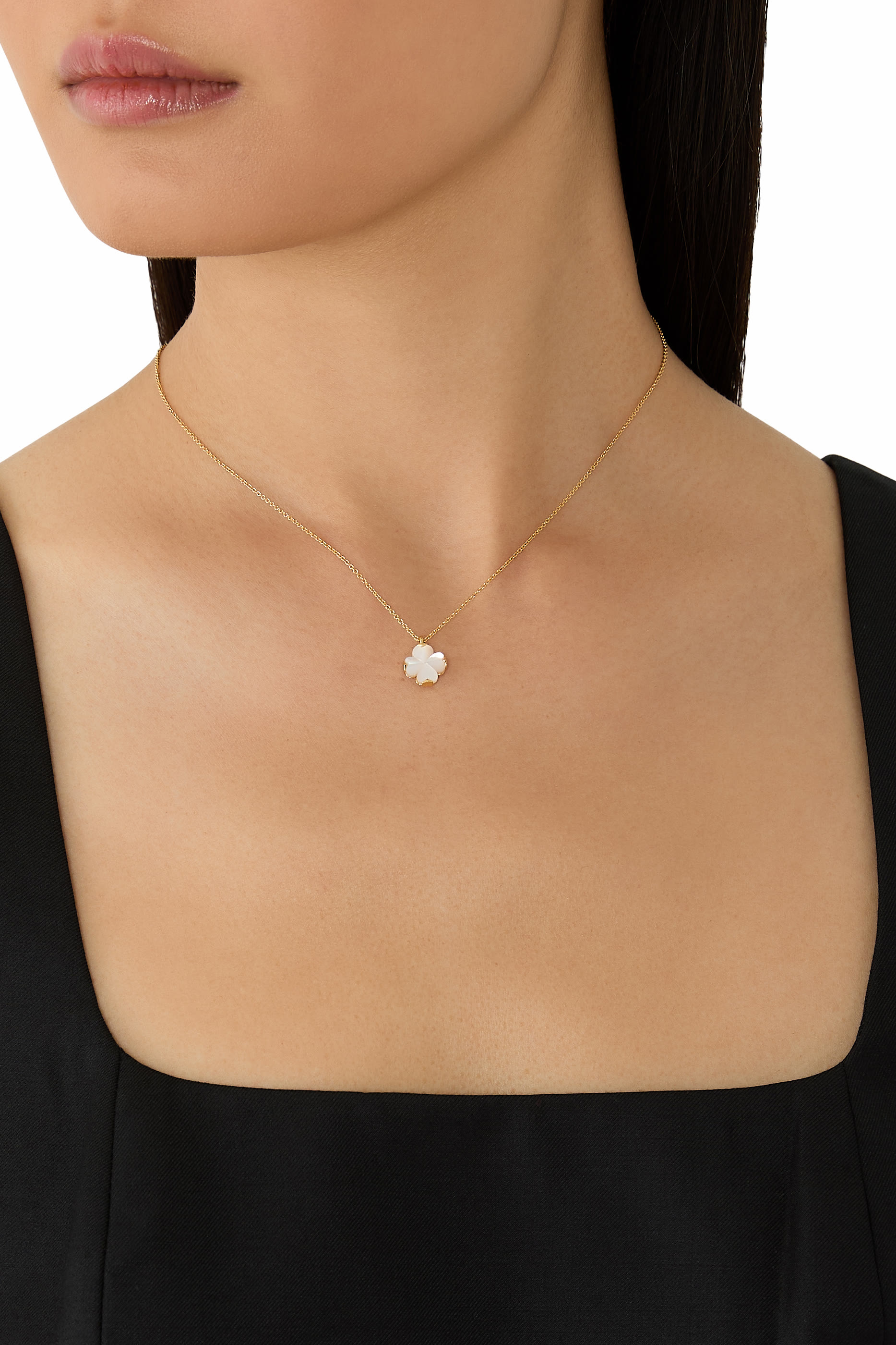  قلادة بدلاية صغيرة بتصميم زهرة سبايد، عرق اللؤلؤ