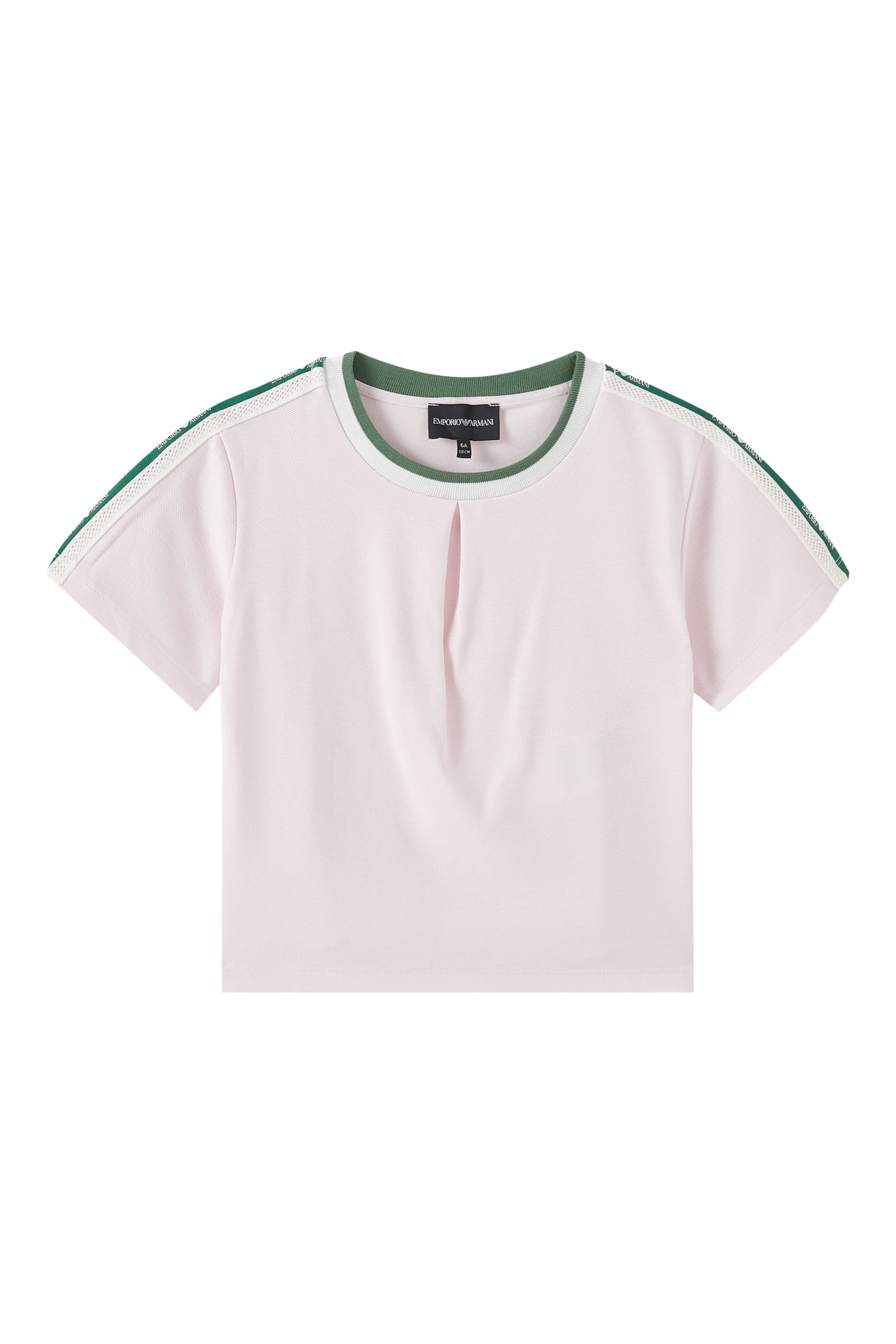 تيشيرت  بشريط بشعار الماركة للأطفال